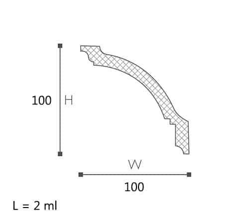 CORNISA DECORATIVA NOMASTYL GP 100X100X2000 - PARIS14A.RO