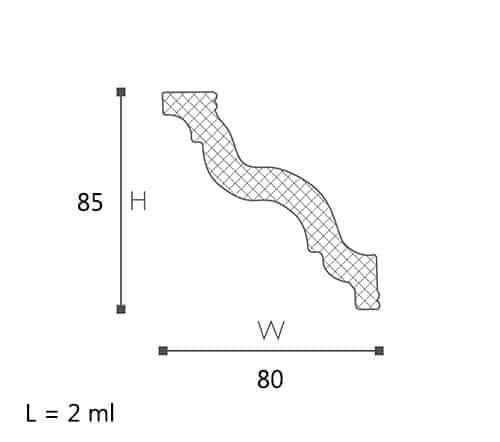 CORNISA DECORATIVA NOMASTYL GR 85X80X2000 - PARIS14A.RO