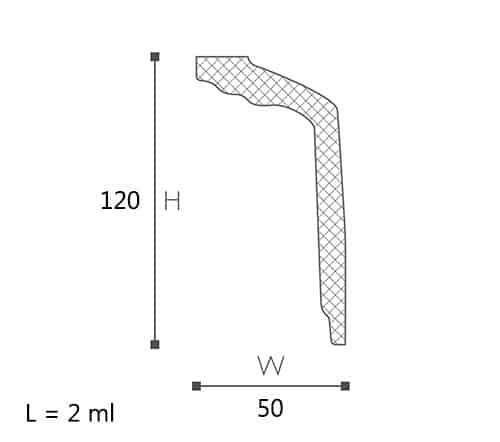 CORNISA DECORATIVA NOMASTYL GT 120X50X2000 - PARIS14A.RO