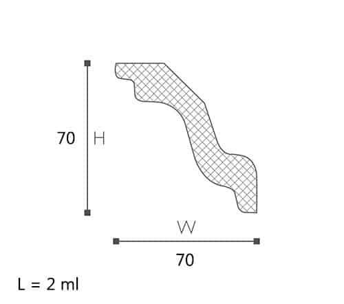 CORNISA DECORATIVA NOMASTYL K 70X70X2000 - PARIS14A.RO
