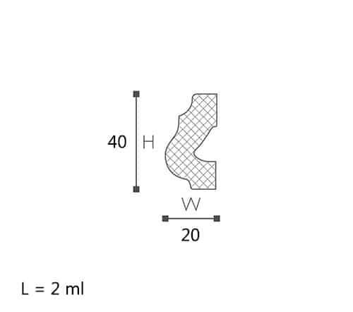 CORNISA DECORATIVA NOMASTYL O 40X20X2000 - PARIS14A.RO