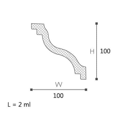 CORNISA DECORATIVA NOMASTYL SL 100X100X2000 - PARIS14A.RO