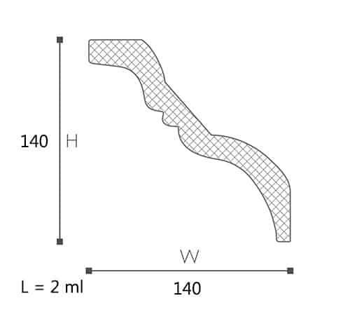 CORNISA DECORATIVA NOMASTYL TI 138X138X2000 - PARIS14A.RO