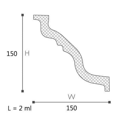 CORNISA DECORATIVA NOMASTYL TL 150X150X2000 - PARIS14A.RO