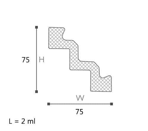 CORNISA TAVAN NOMASTYL ST3 75X75X2000 - PARIS14A.RO