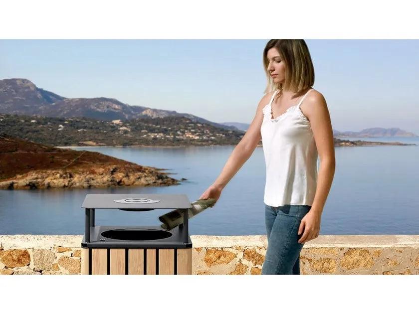 Cos de gunoi cu capac inalt si scrumiera - URBANTIME by Diemmebi - PARIS14A.RO