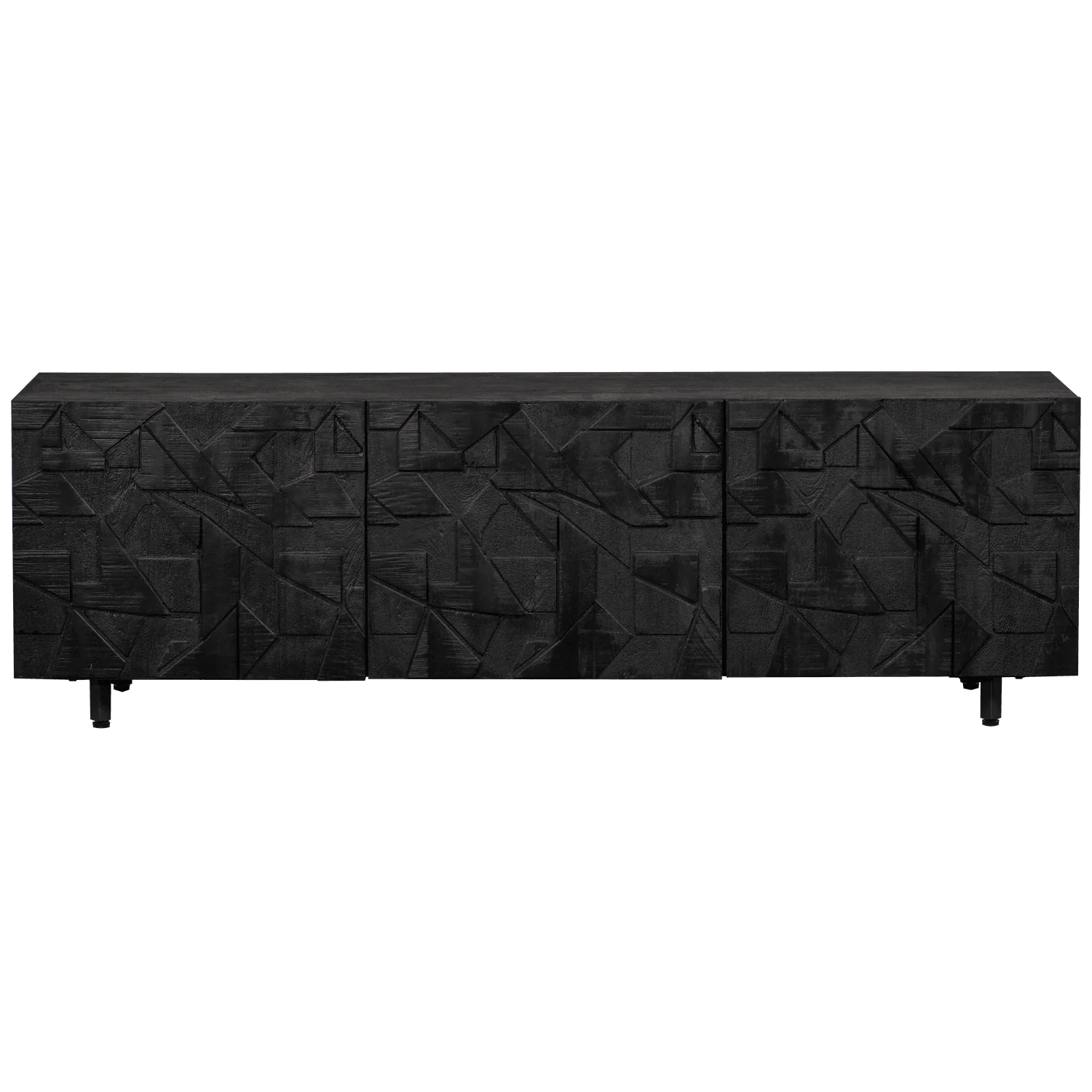 COUNTER TV UNIT MANGO WOOD BLACK - PARIS14A.RO