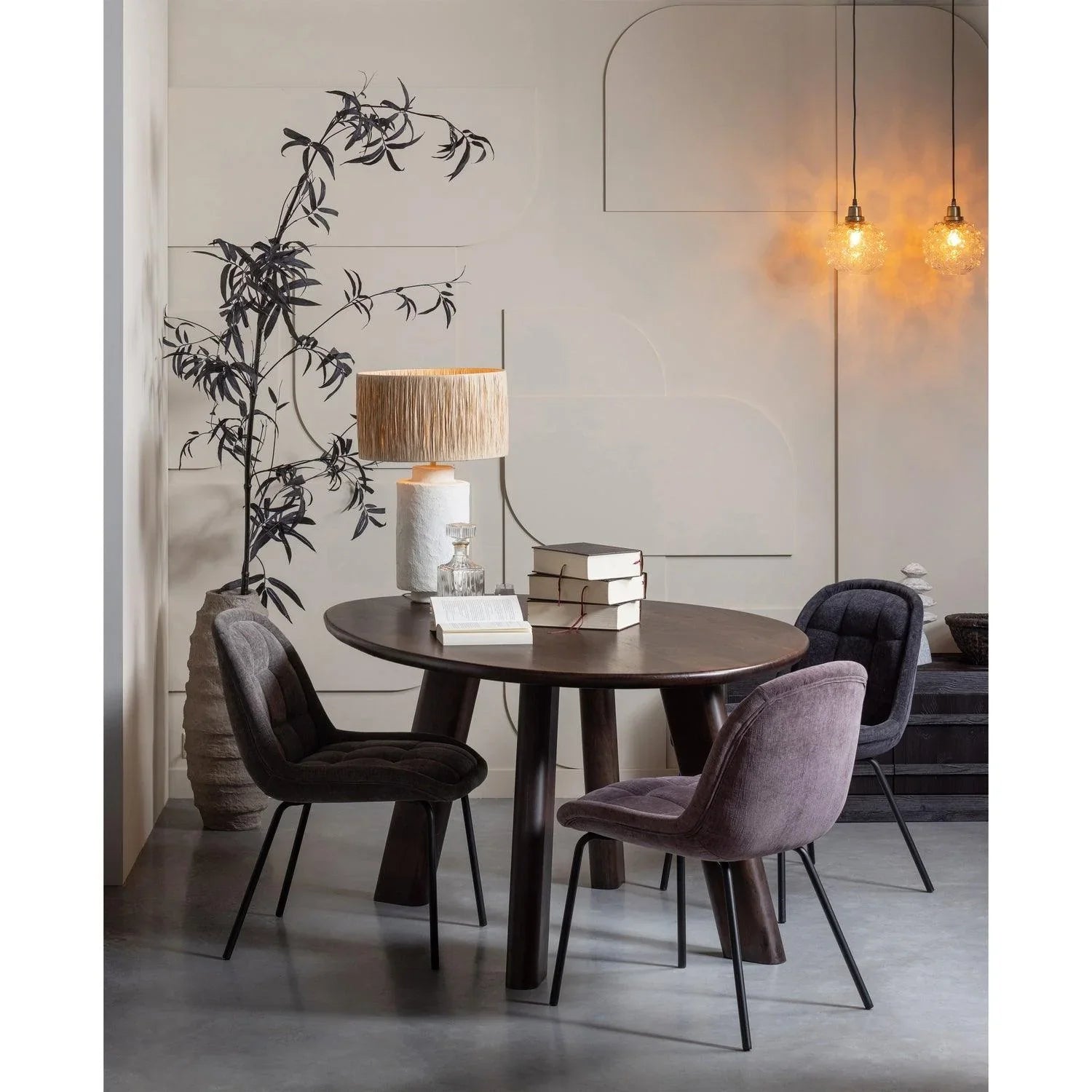 CRATE DINING CHAIR GLOSSY VELVET DARK GREY - PARIS14A.RO