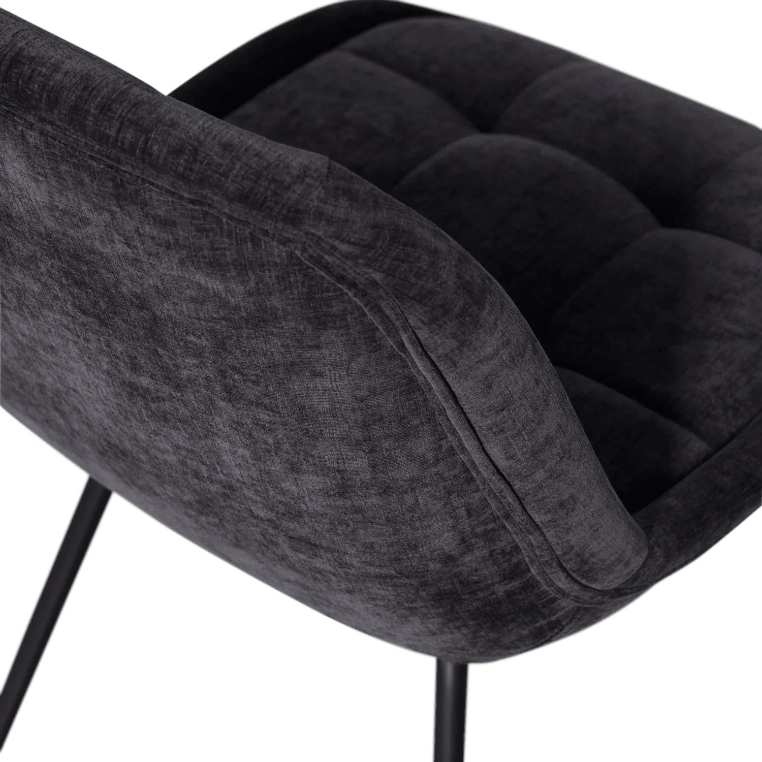 CRATE DINING CHAIR GLOSSY VELVET DARK GREY - PARIS14A.RO