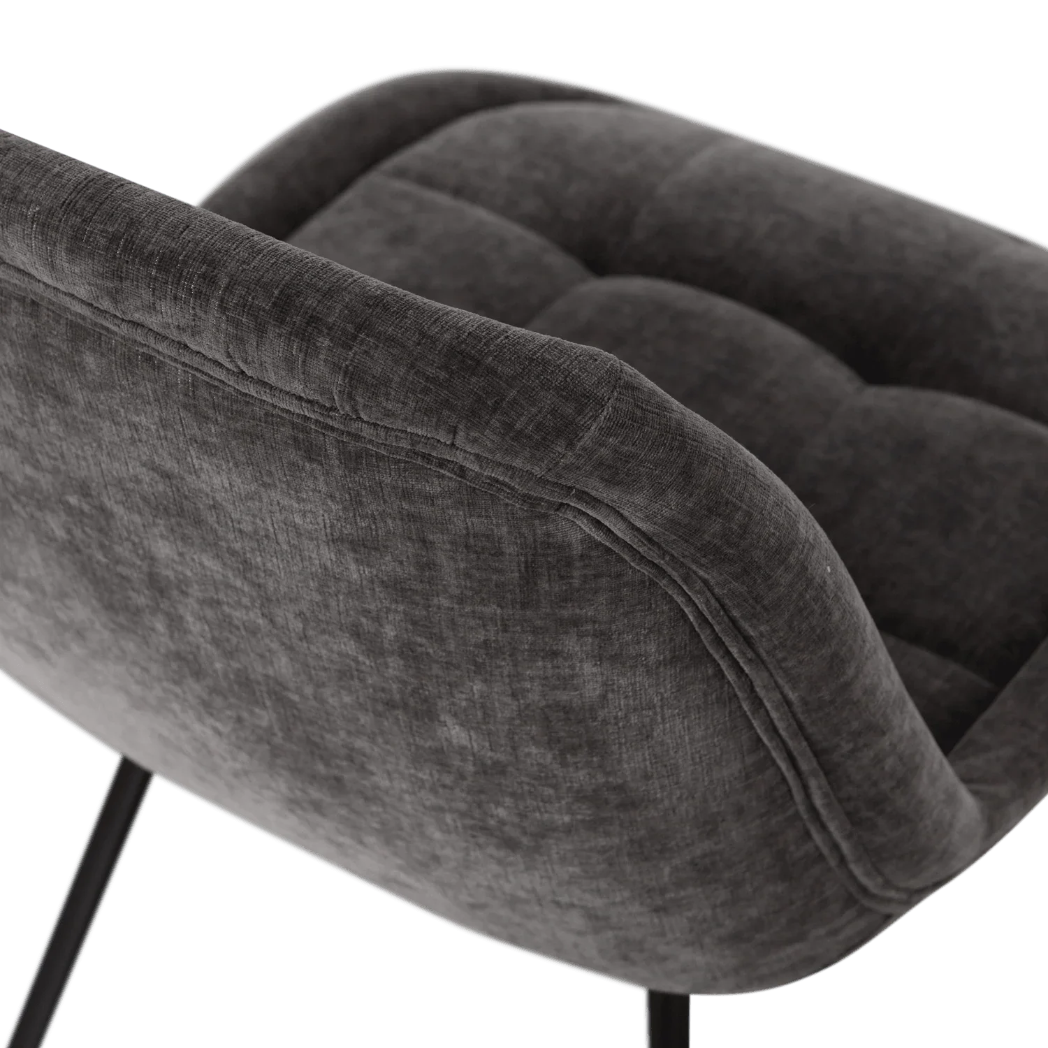 CRATE DINING CHAIR GLOSSY VELVET WARM GREY - PARIS14A.RO