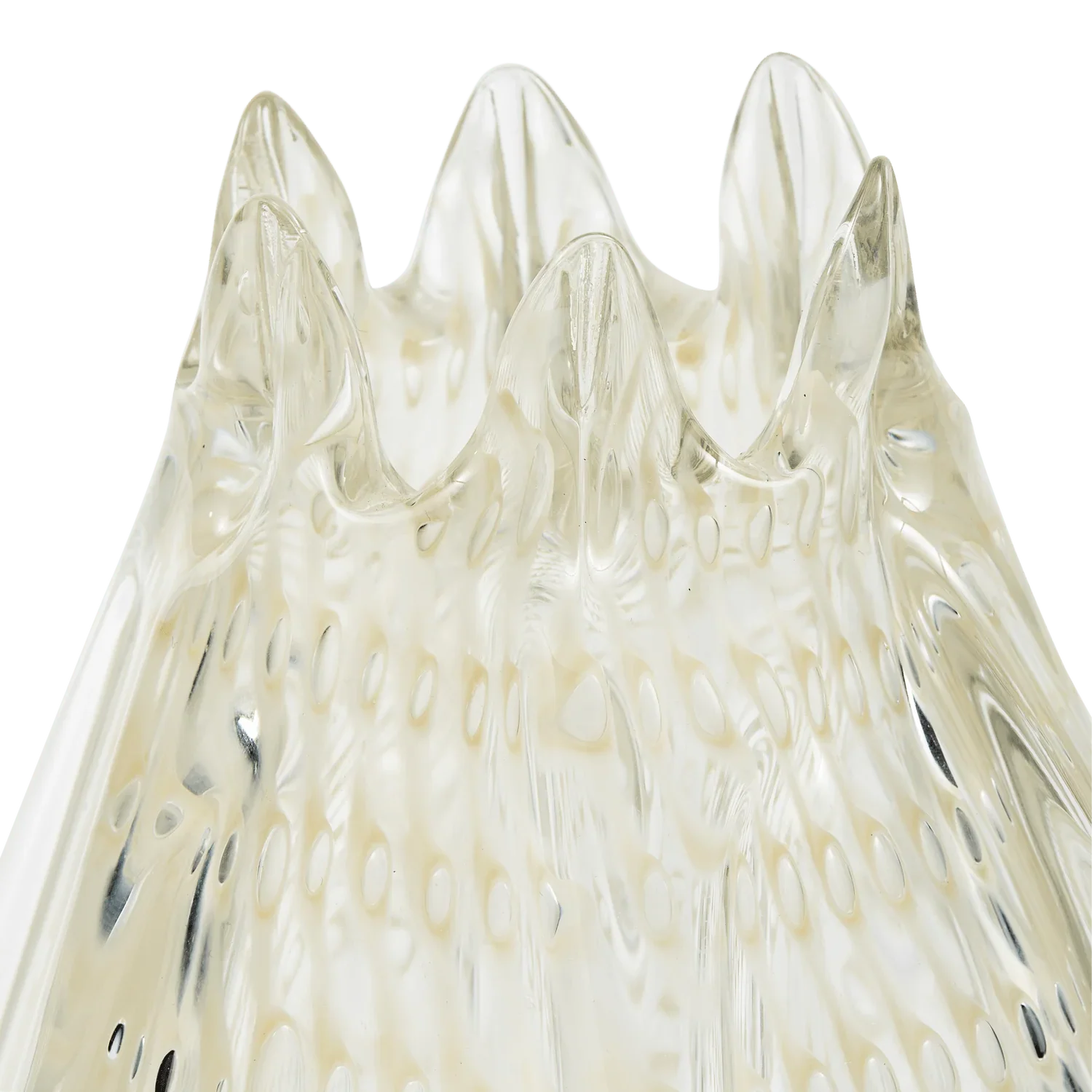 CROWN HANDSHAPED VASE GLASS OFF WHITE 24x18CM - PARIS14A.RO