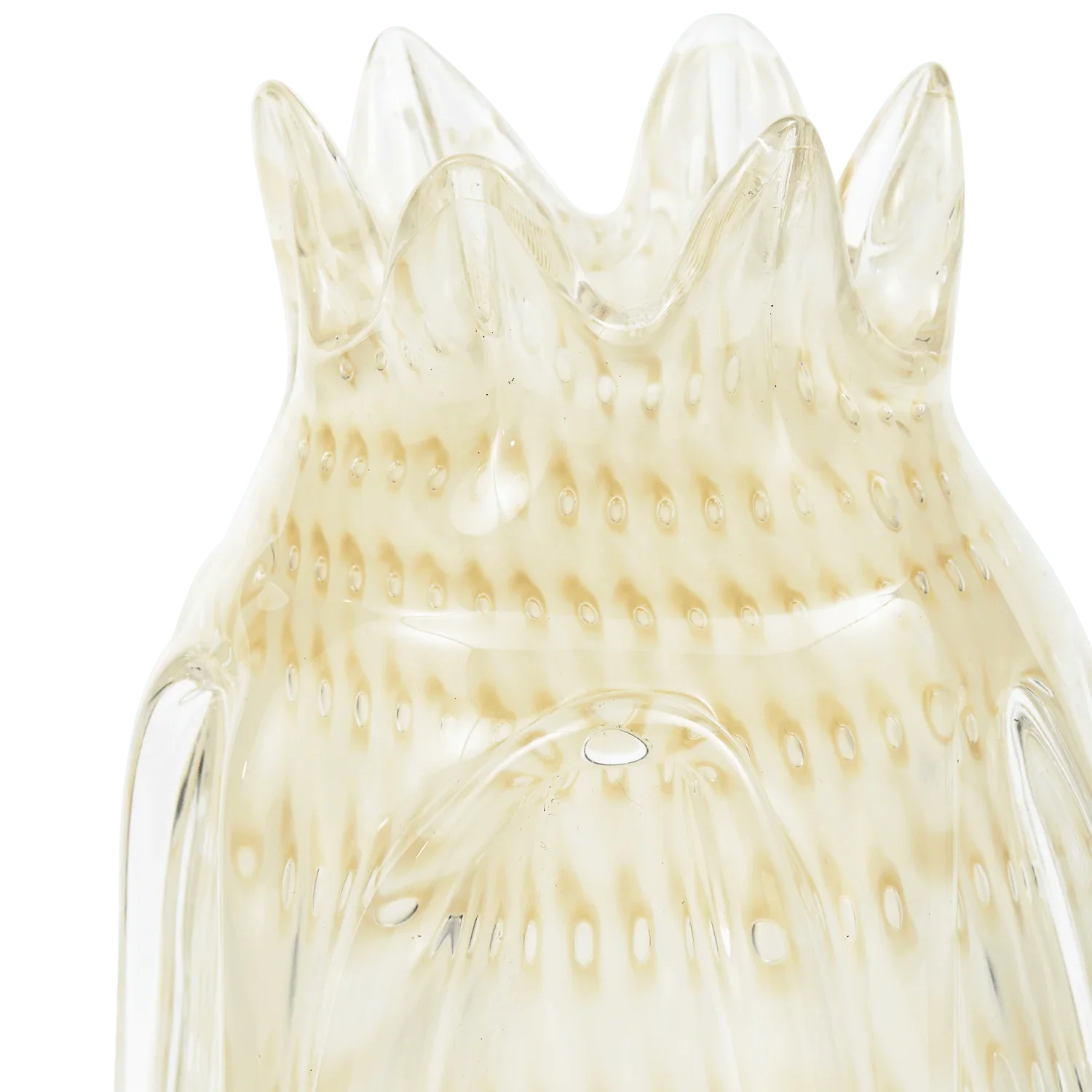 CROWN HANDSHAPED VASE GLASS OFF WHITE 30x12CM - PARIS14A.RO