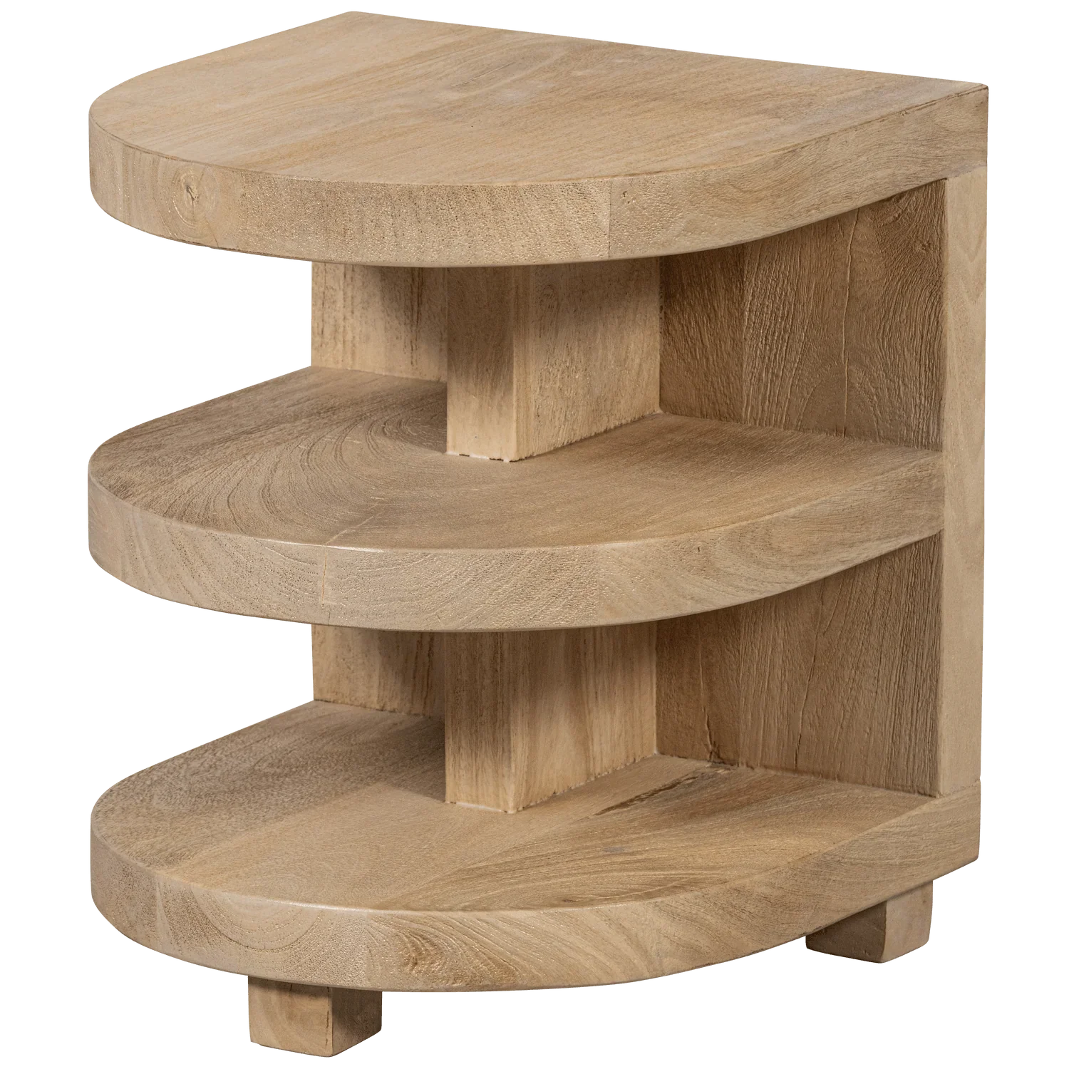 DARREN SEMICIRCULAR SIDE TABLE MANGO WOOD NATURAL - PARIS14A.RO