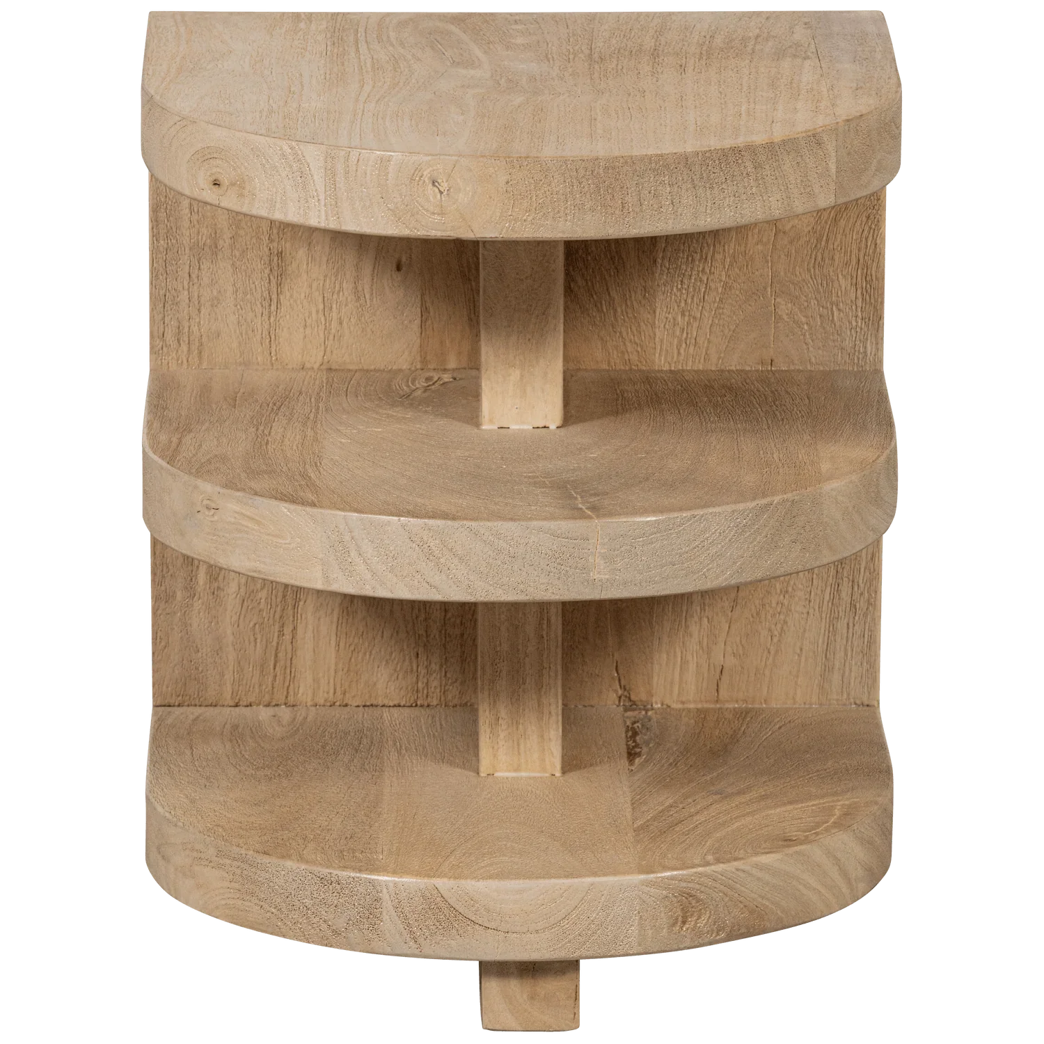 DARREN SEMICIRCULAR SIDE TABLE MANGO WOOD NATURAL - PARIS14A.RO