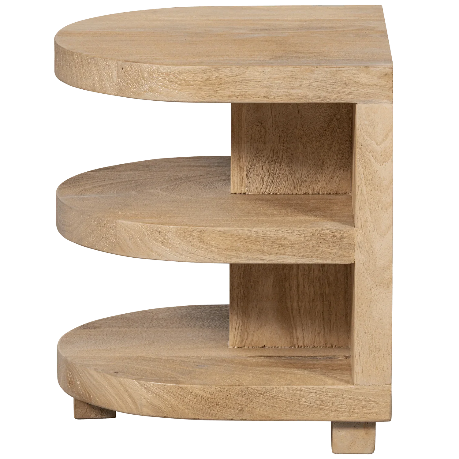 DARREN SEMICIRCULAR SIDE TABLE MANGO WOOD NATURAL - PARIS14A.RO