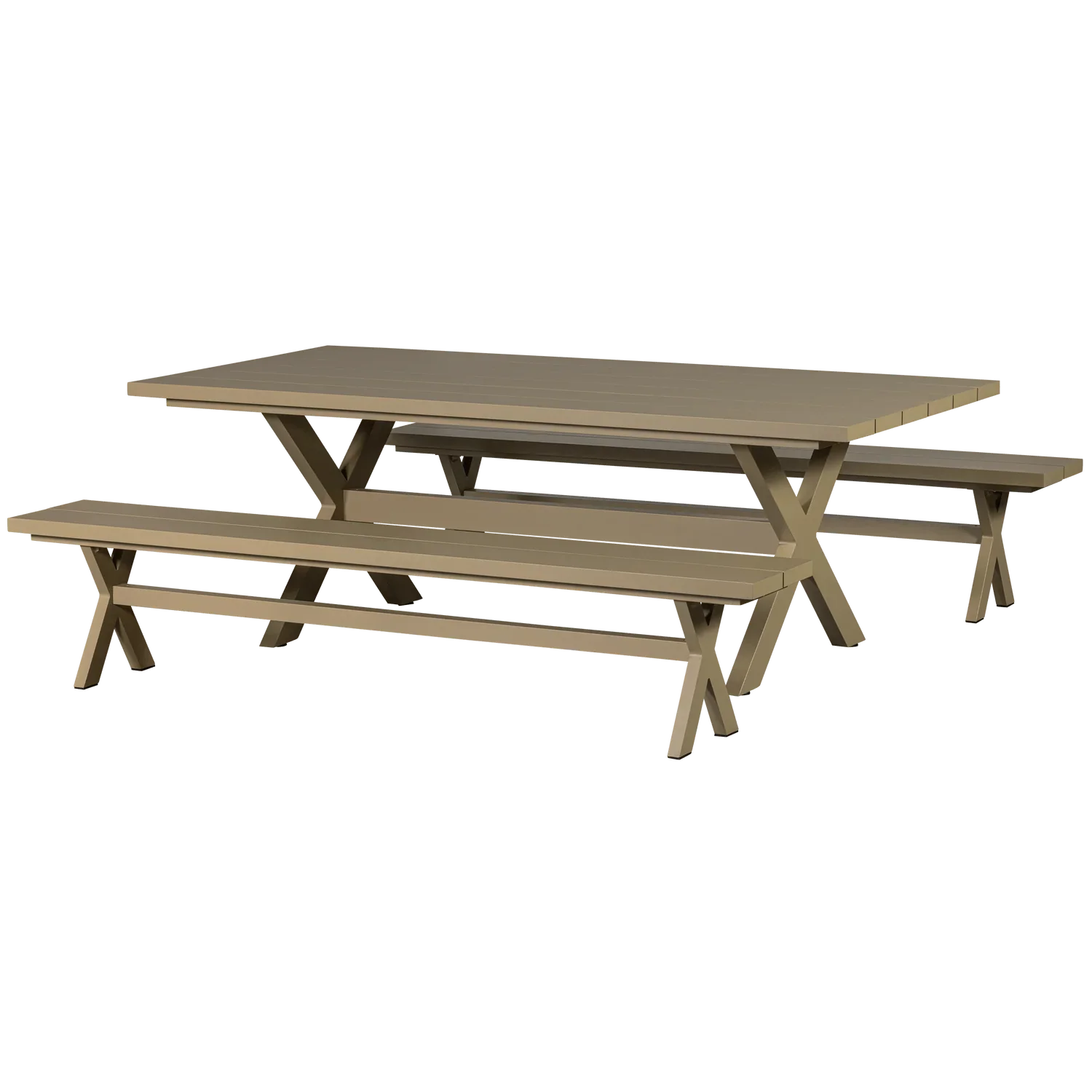 DELTA PICKNICK GARDEN TABLE ALUMINIUM GREEN/SAND 220x100CM - PARIS14A.RO