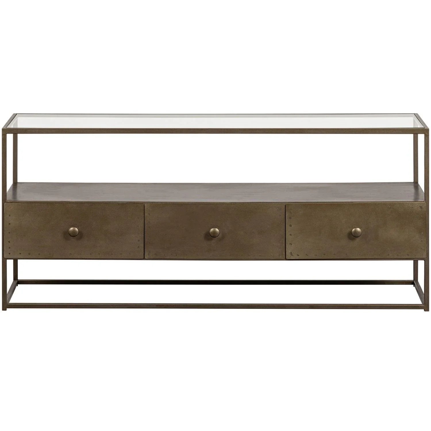 DEPART TV UNIT METAL ANTIQUE BRASS - PARIS14A.RO