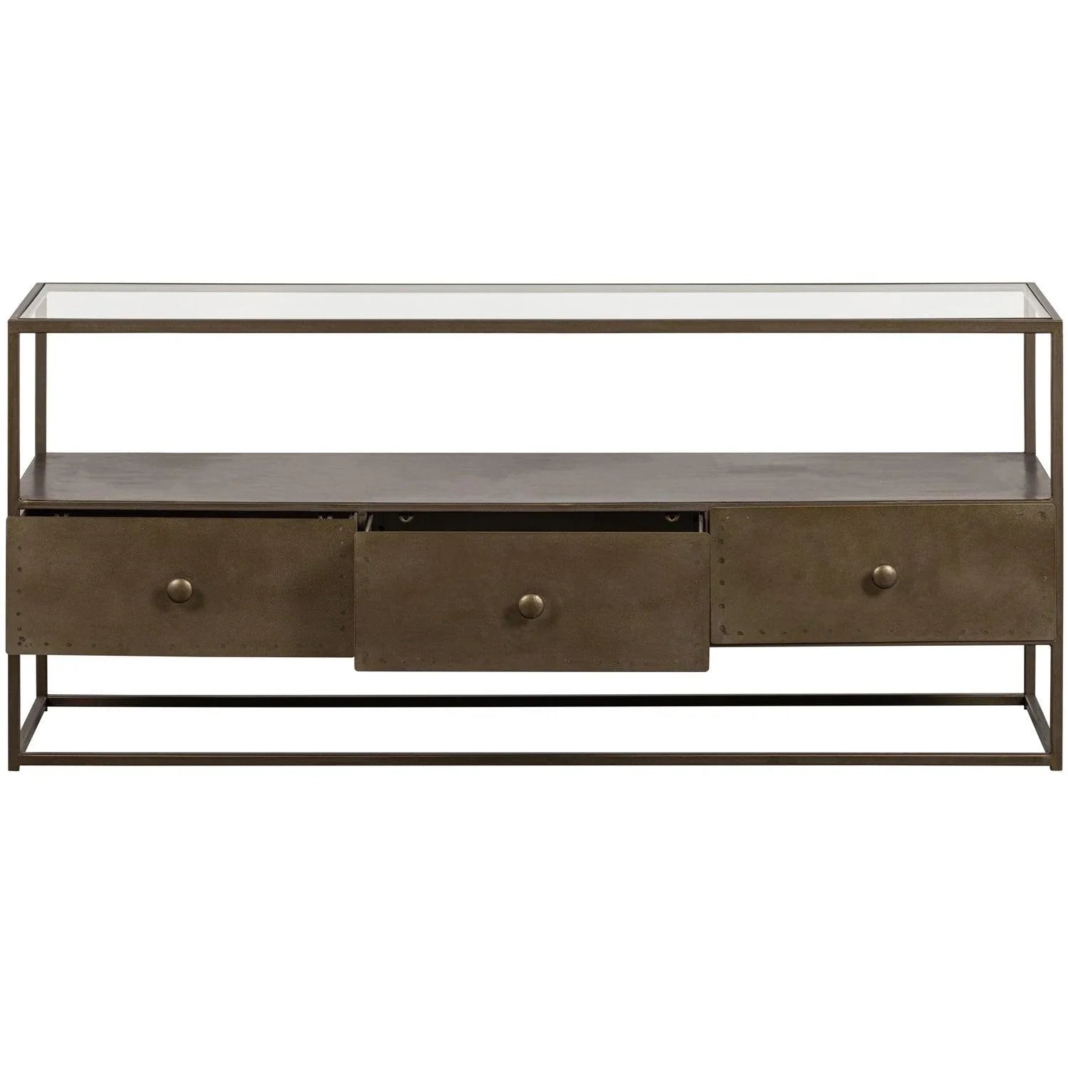 DEPART TV UNIT METAL ANTIQUE BRASS - PARIS14A.RO