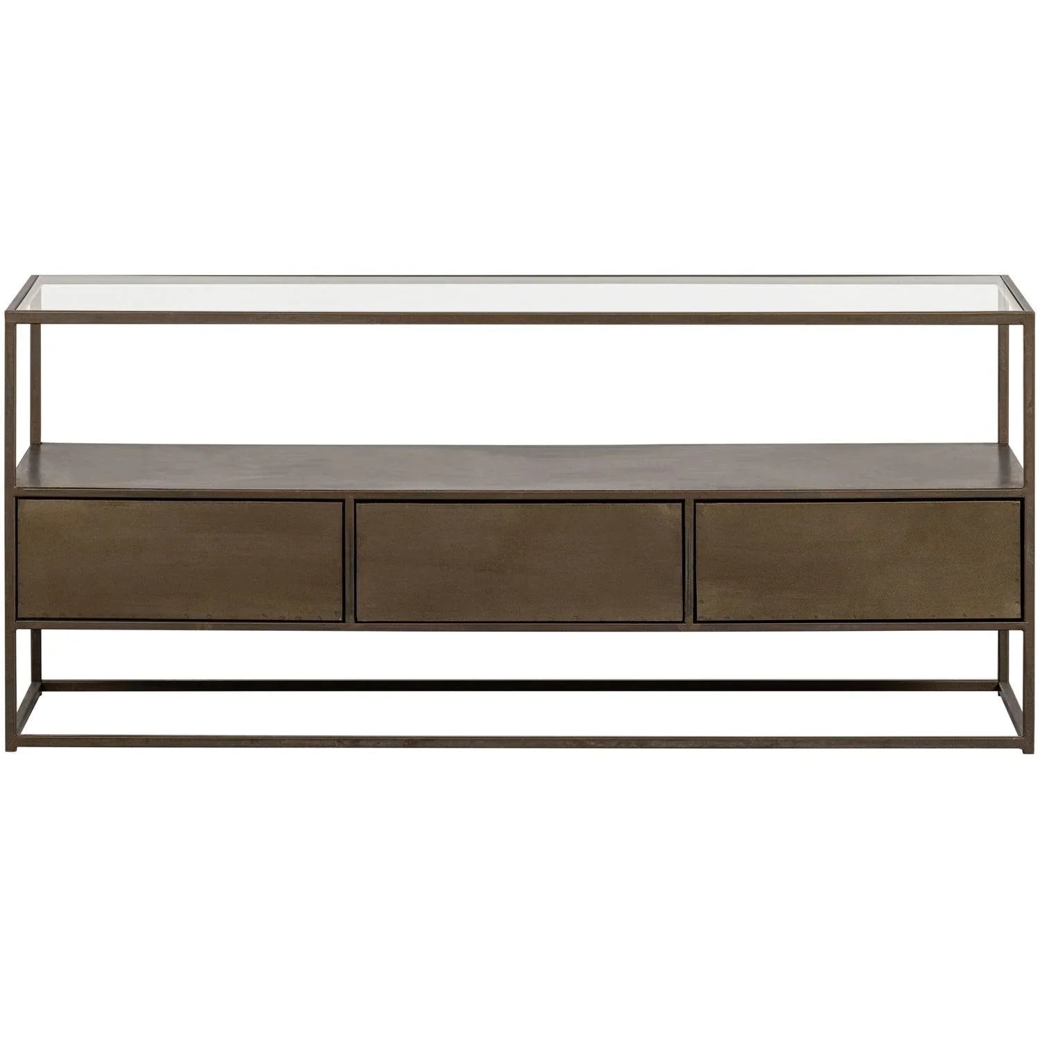 DEPART TV UNIT METAL ANTIQUE BRASS - PARIS14A.RO