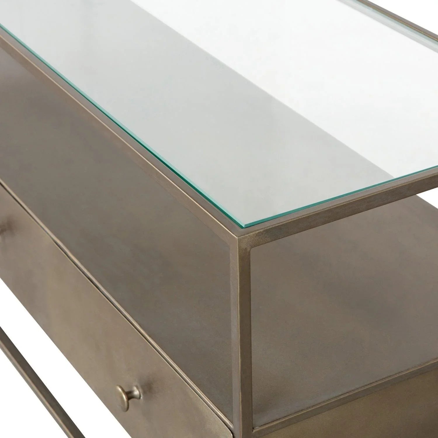 DEPART TV UNIT METAL ANTIQUE BRASS - PARIS14A.RO