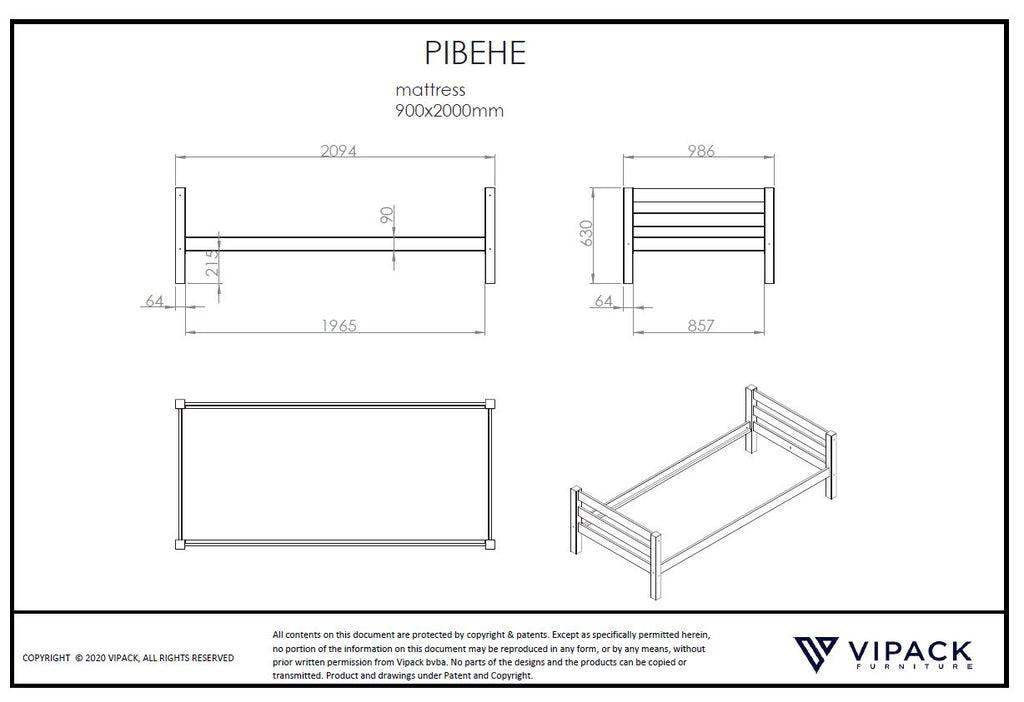 Deze PINO-combinatie bestaat uit een grijze PINO mezzanine , een PINO enkel bed 90x200cm grijs en een PINO kommode met 2 deuren - PARIS14A.RO