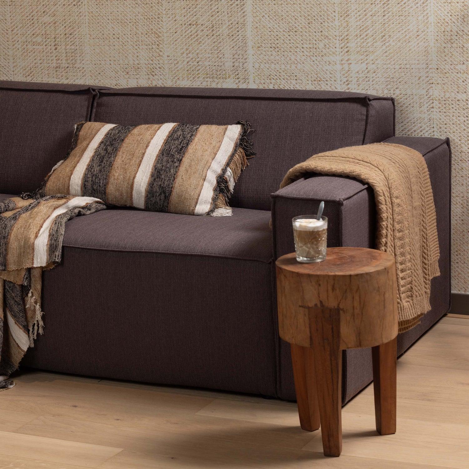 DIJK KNITTED PLAID COTTON SAND 130x170CM - PARIS14A.RO