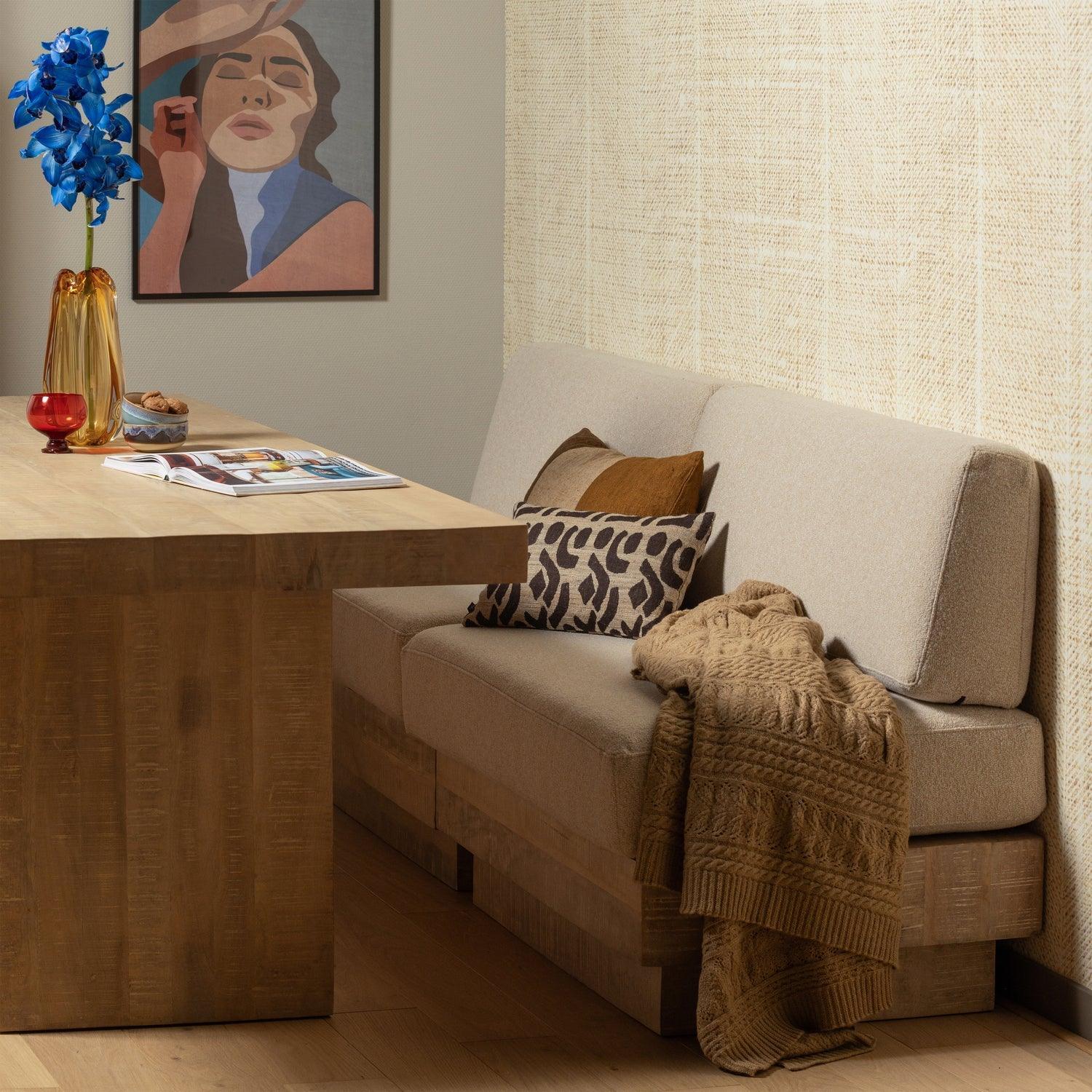 DIJK KNITTED PLAID COTTON SAND 130x170CM - PARIS14A.RO