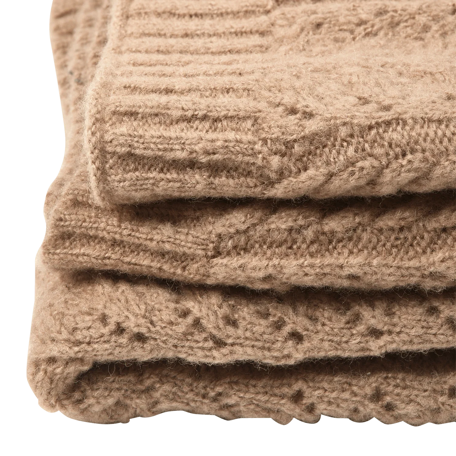 DIJK KNITTED PLAID COTTON SAND 130x170CM - PARIS14A.RO