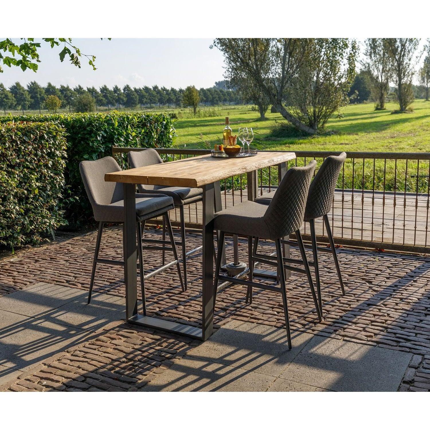 DOMINO BAR STOOL OUTDOOR STONE GREY - PARIS14A.RO