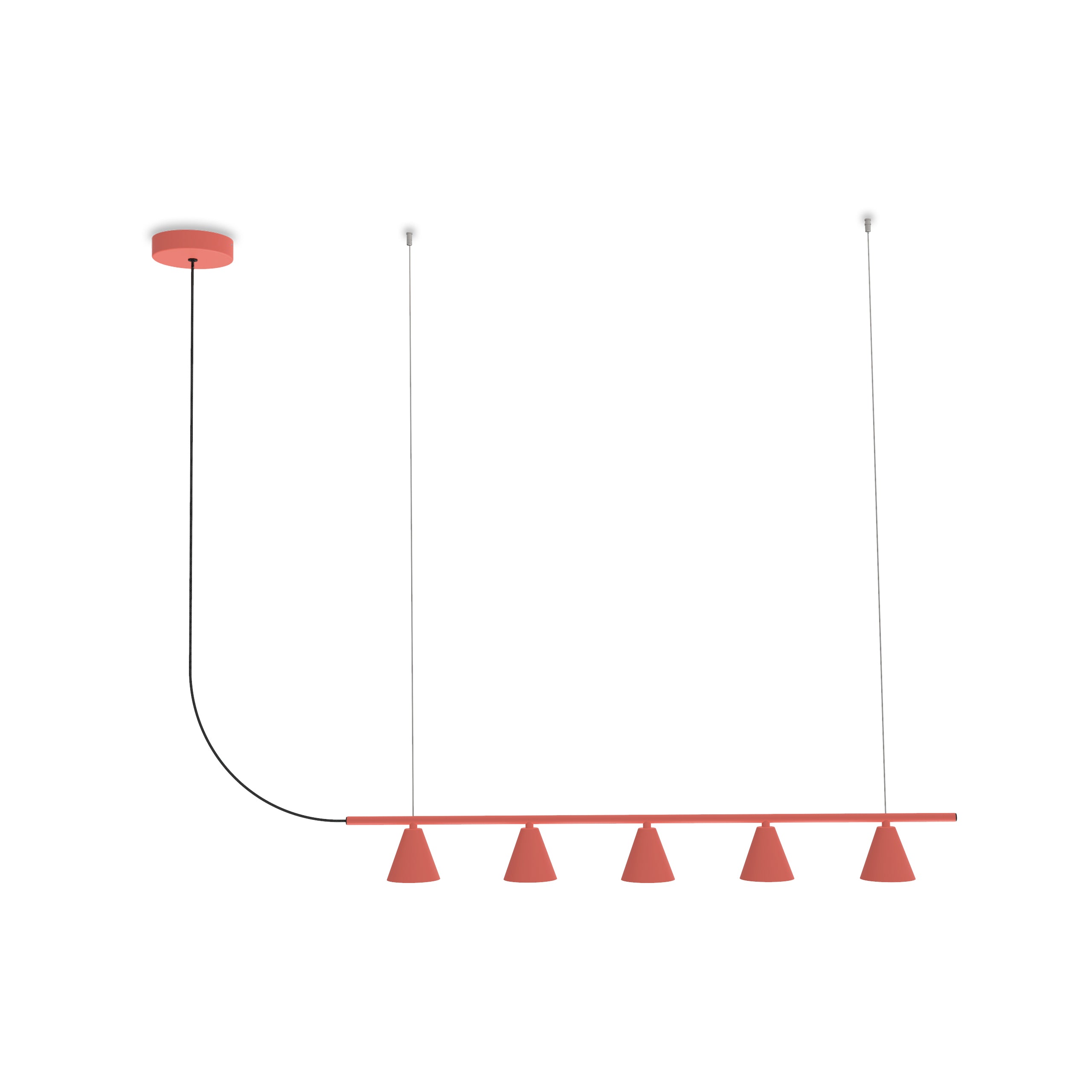 Robin lustră Rimini Chandelier Linear 27K fier, cablu textil Terracotta 8.5W, 980Lm, 2700K, 8x90x9 cm