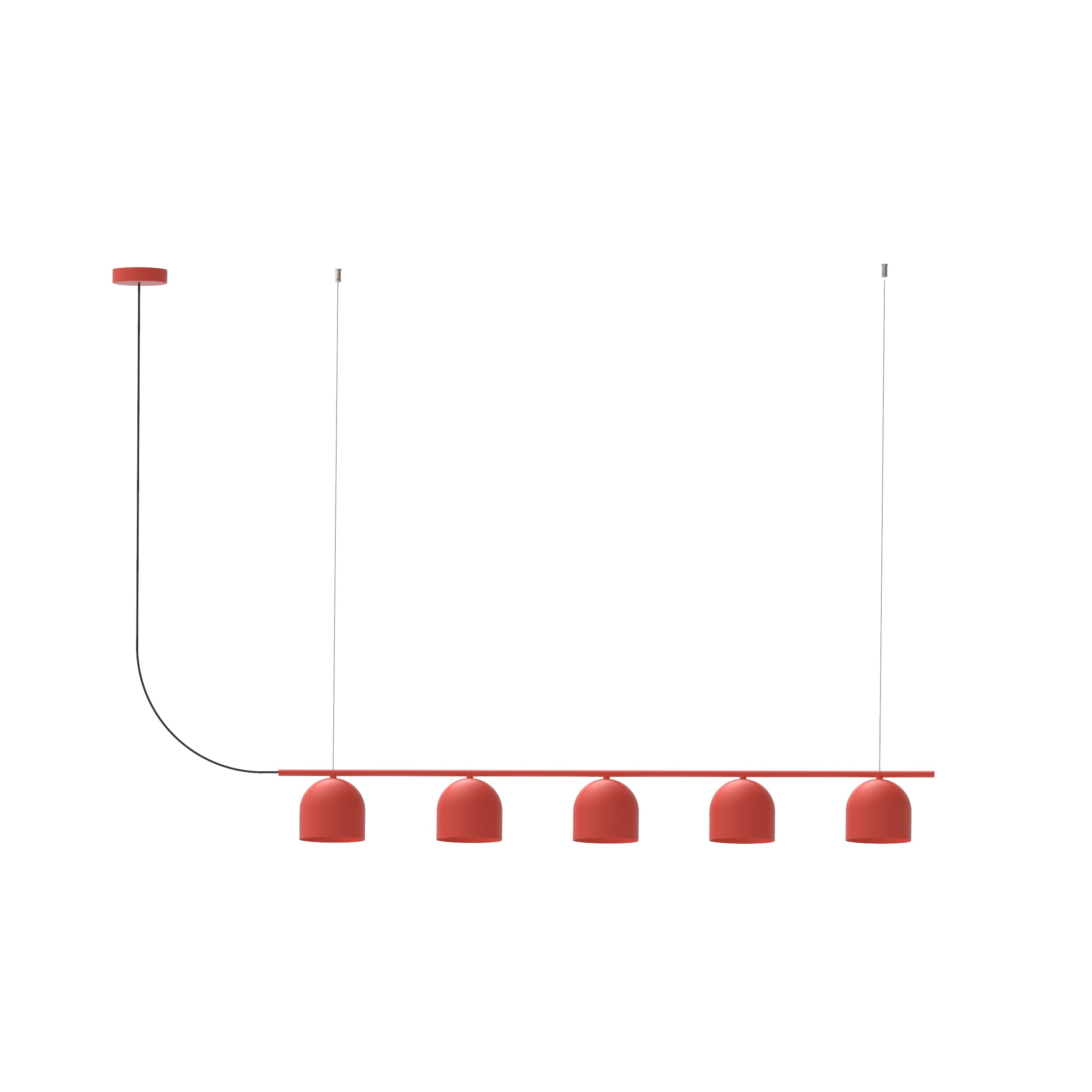 Robin lustră Rio Chandelier 5 fier, cablu textil Terracotta G9, 12x120x14 cm