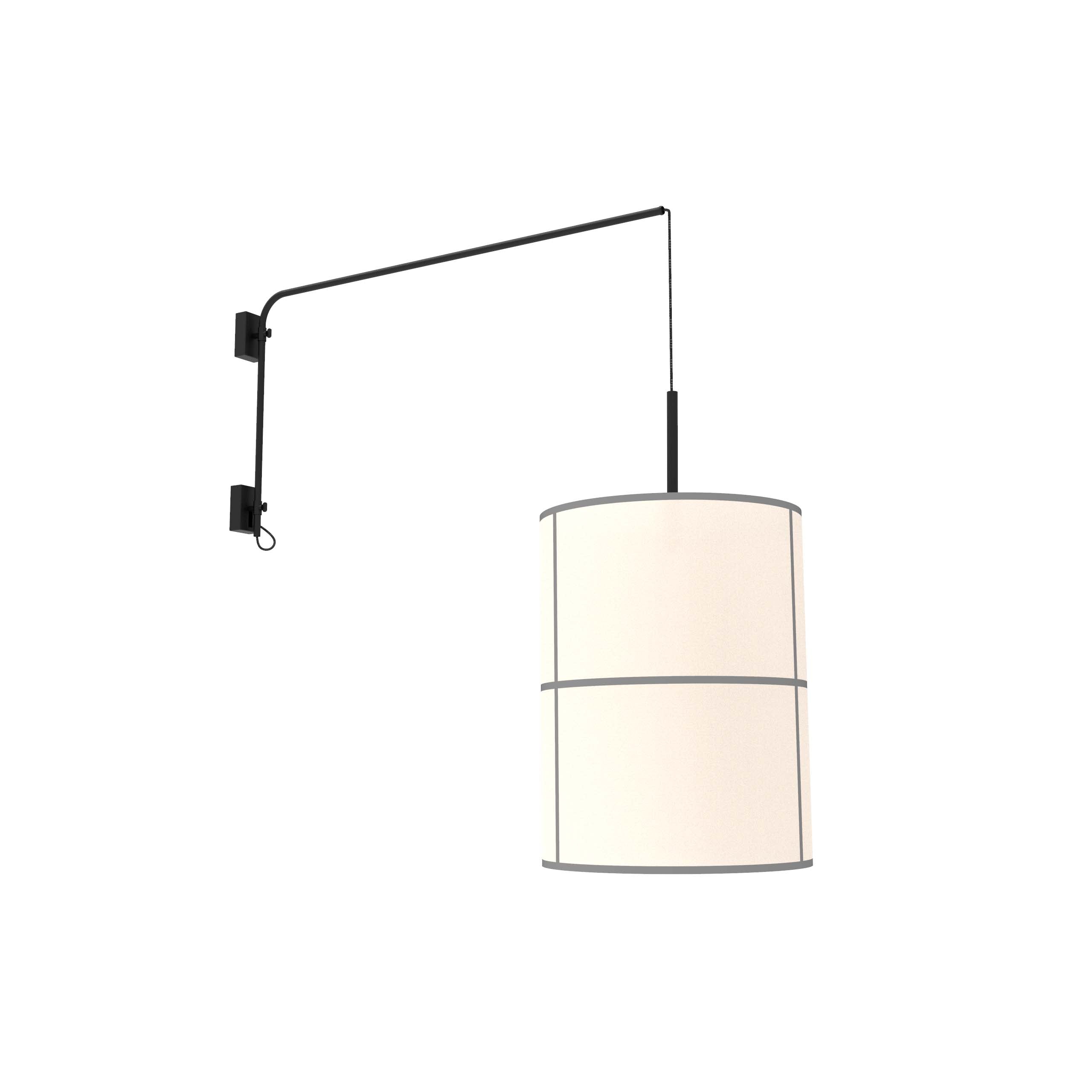 Robin aplică Rania Single Arm 38 fier, textil Negru mat, crem E27, 38x104x94 cm