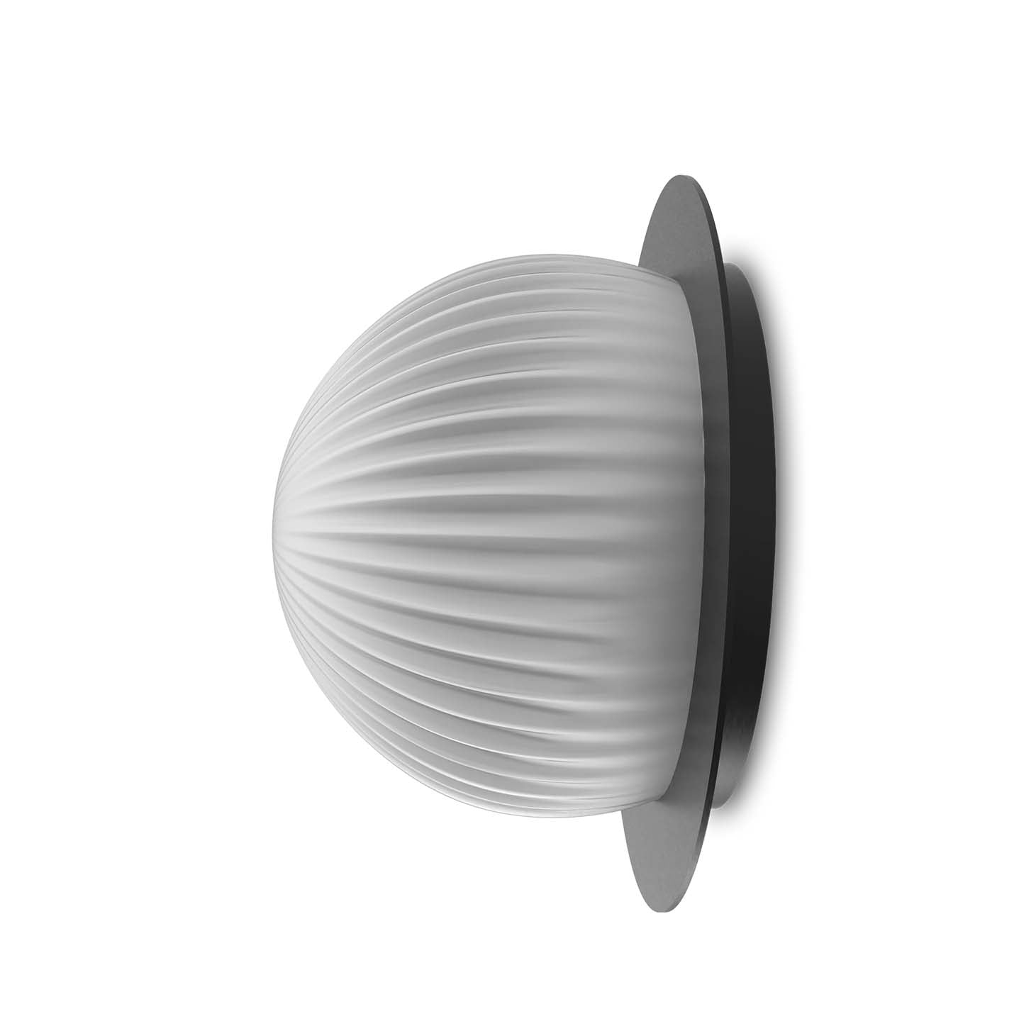 Robin aplică Roi Disc alamă, sticlă Black base and opal white glas G9, 15x15x10 cm