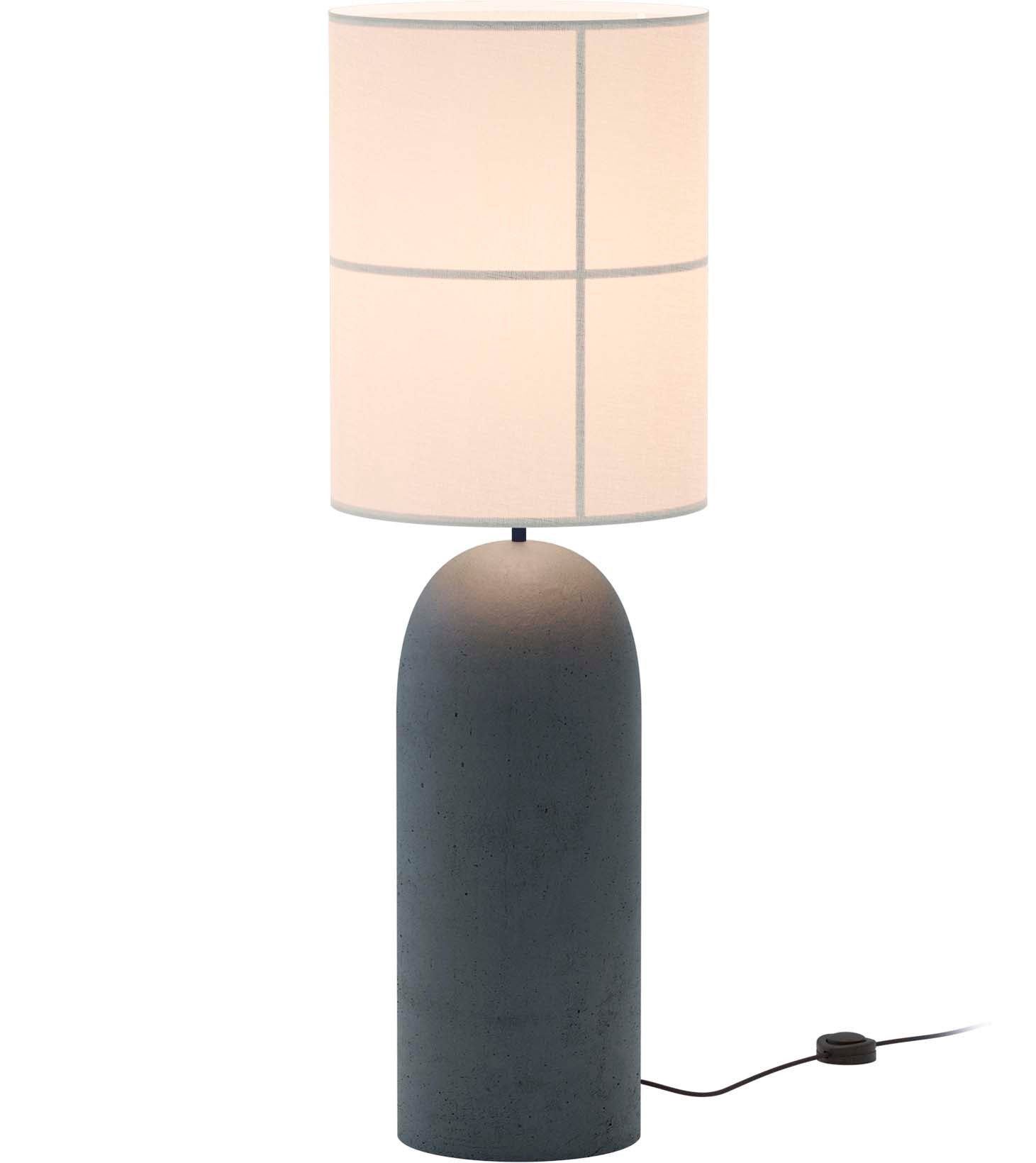 Robin lampadar Rania | textil | Gri beton, alb crem | E27, 38x38x115 cm