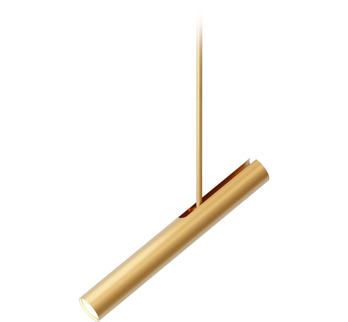 Robin plafonieră Rhoda | fier | Alamă mat | GU10 mini, 4x25x64 cm