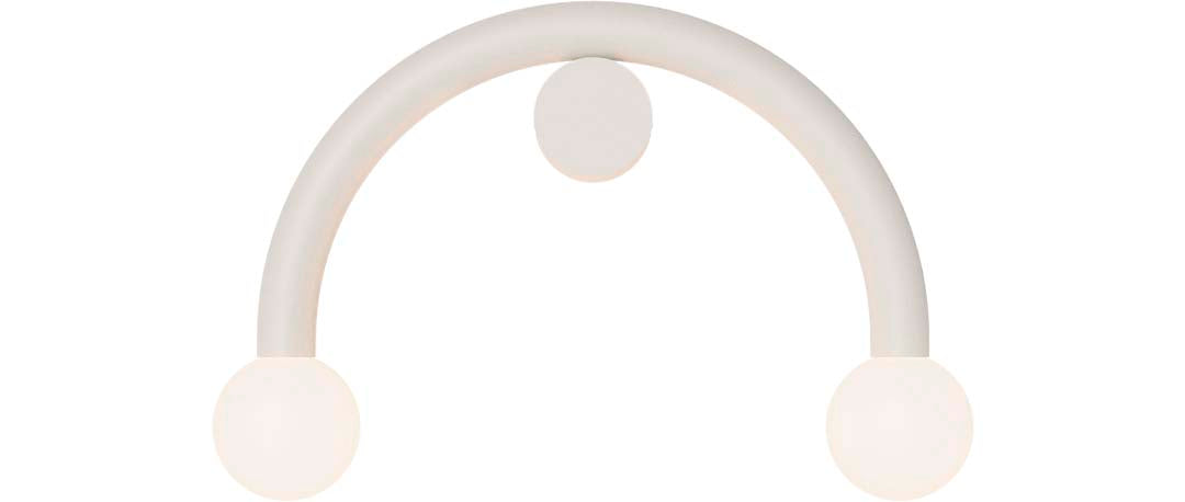 Robin aplică Rigoberta Direct Curved fier, sticlă opală Alb mat 2xG9, 50x9x32 cm