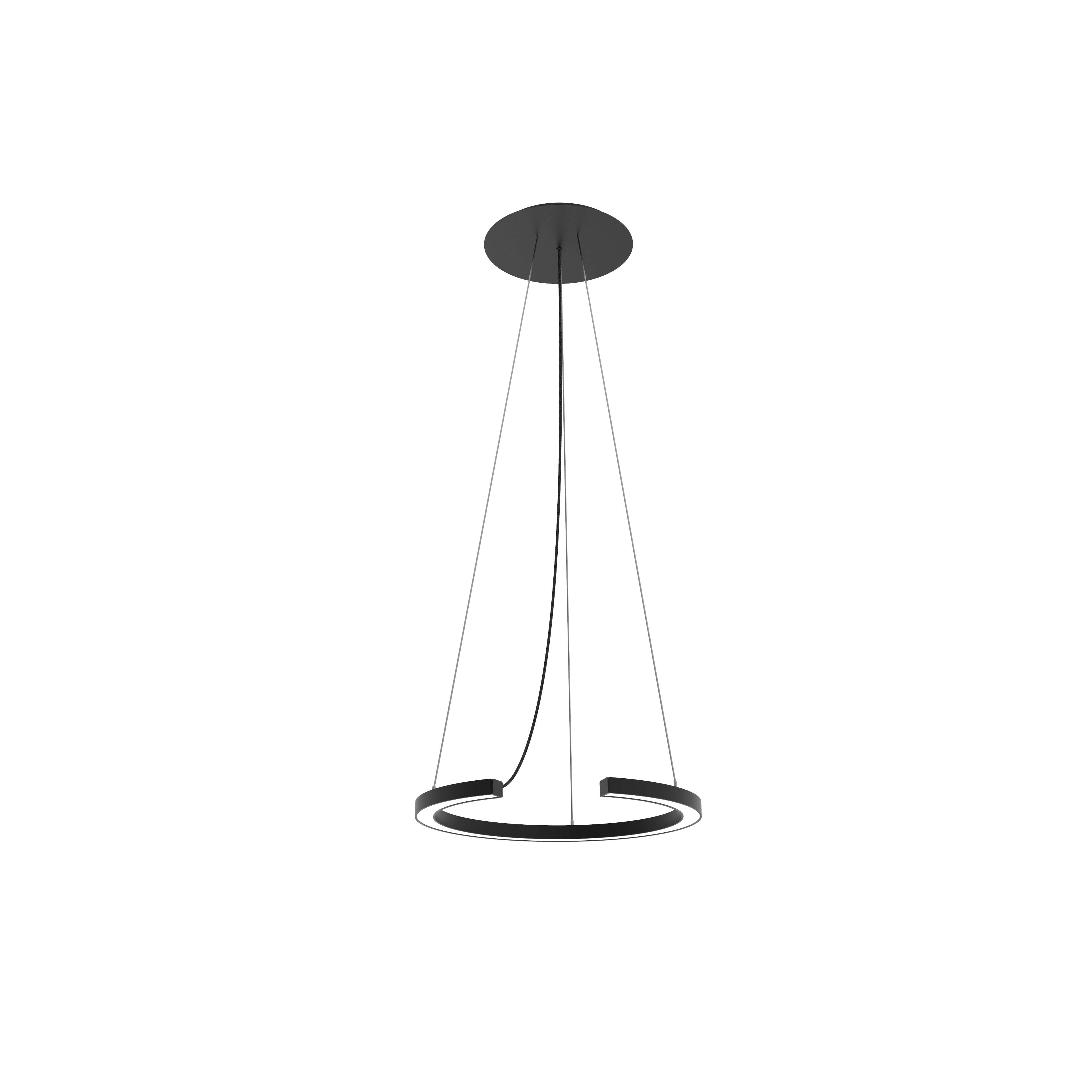 Robin lustră Roberta 50 aluminiu, textil Negru mat 20W, 3200Lm, 3000K, 50x50x3 cm