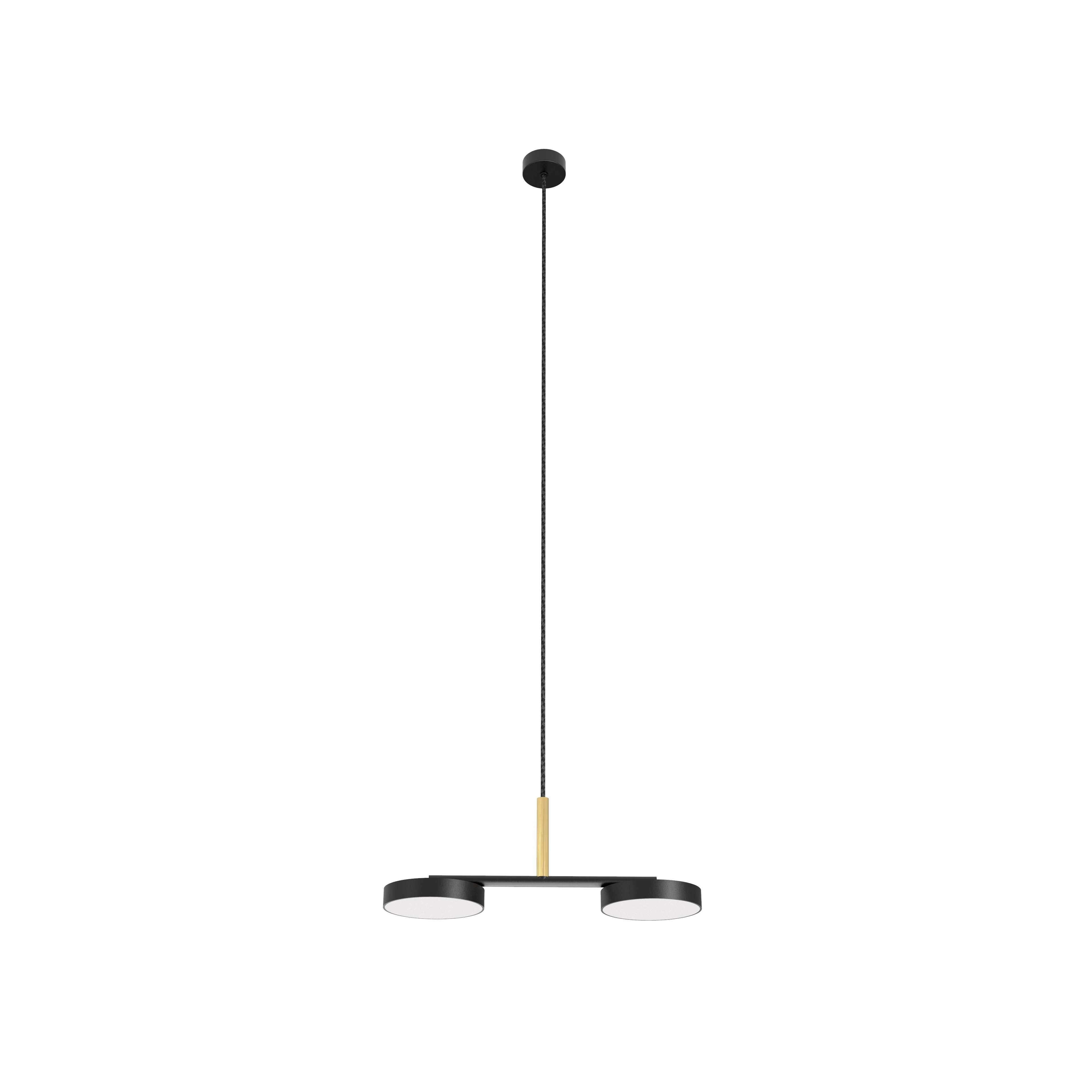 Robin lustră Rafaela Duo DALI 27K fier, alamă, aluminiu, metacrilat Negru mat, alamă 23.6W, 3040Lm, 2700K, 39x10x10 cm