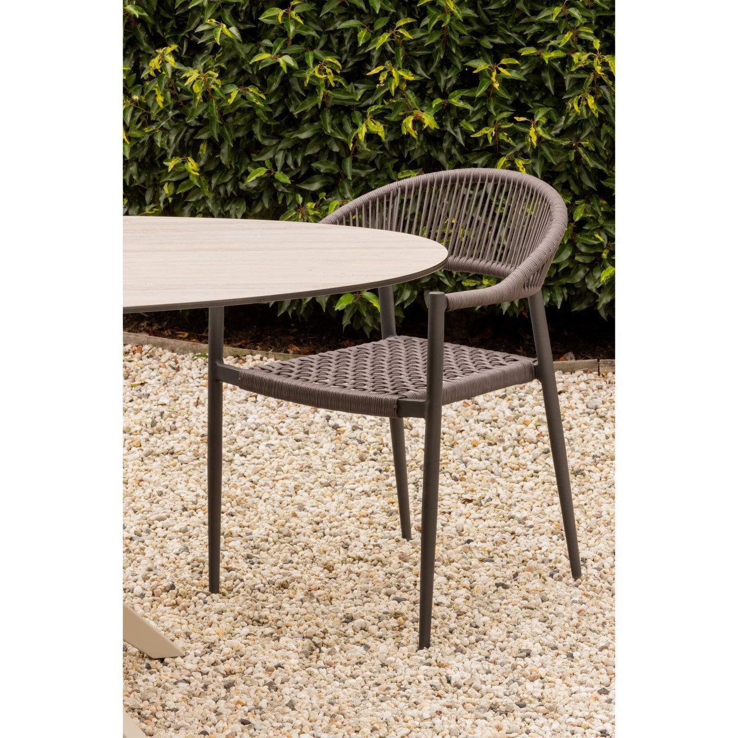 ELK GARDEN TABLE ALUMINIUM BASE WITH HPL TOP SAND 220x100CM - PARIS14A.RO