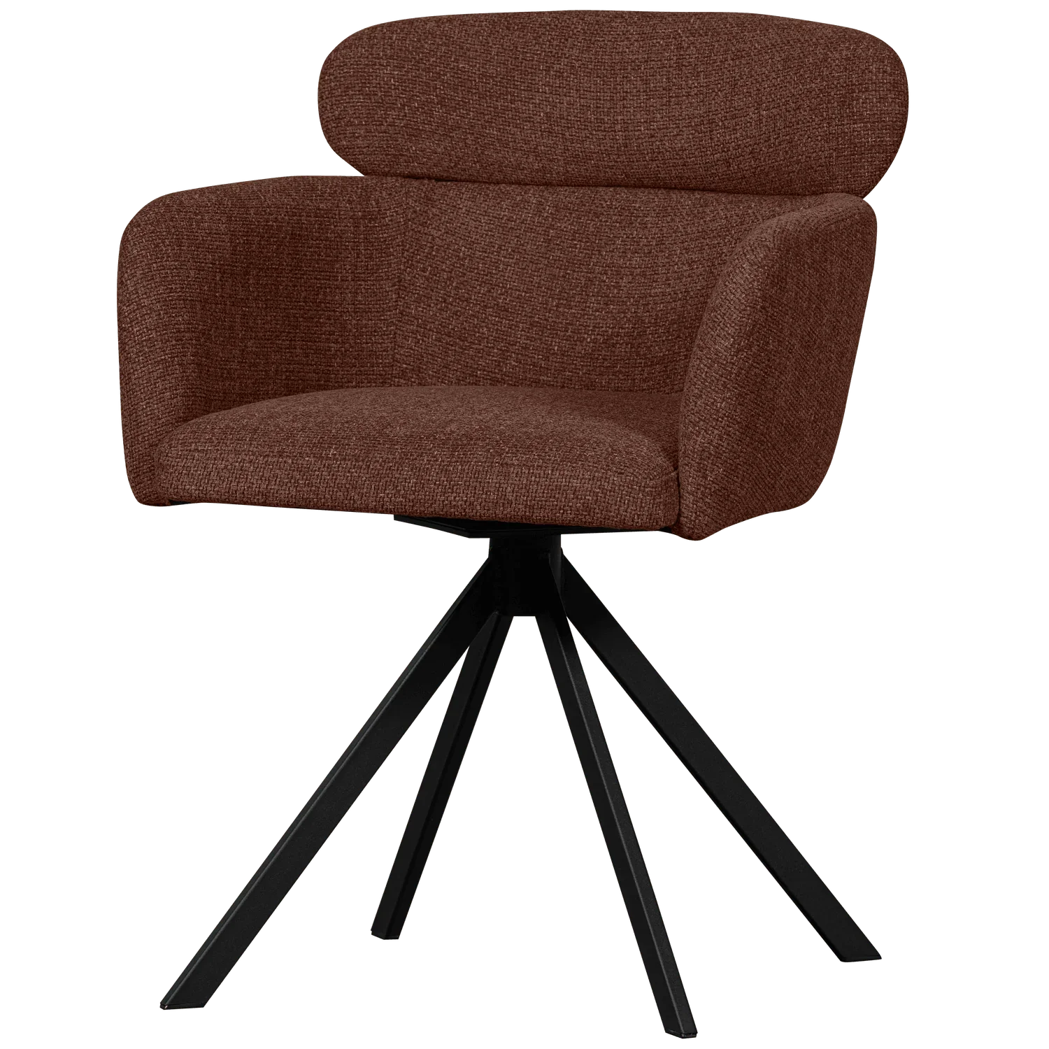 FENNE SWIVEL DINING CHAIR WOVEN FABRIC CHESTNUT - PARIS14A.RO