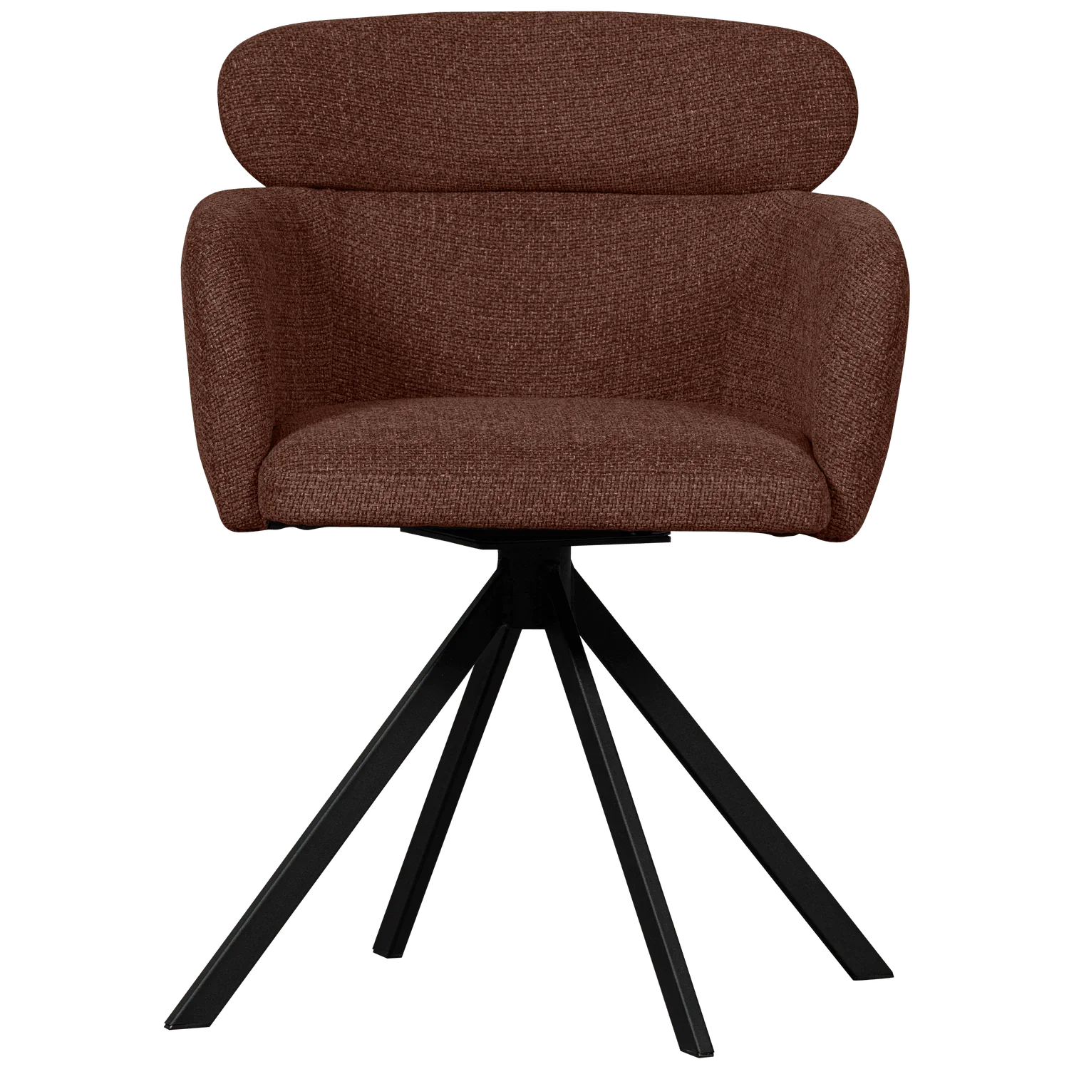 FENNE SWIVEL DINING CHAIR WOVEN FABRIC CHESTNUT - PARIS14A.RO