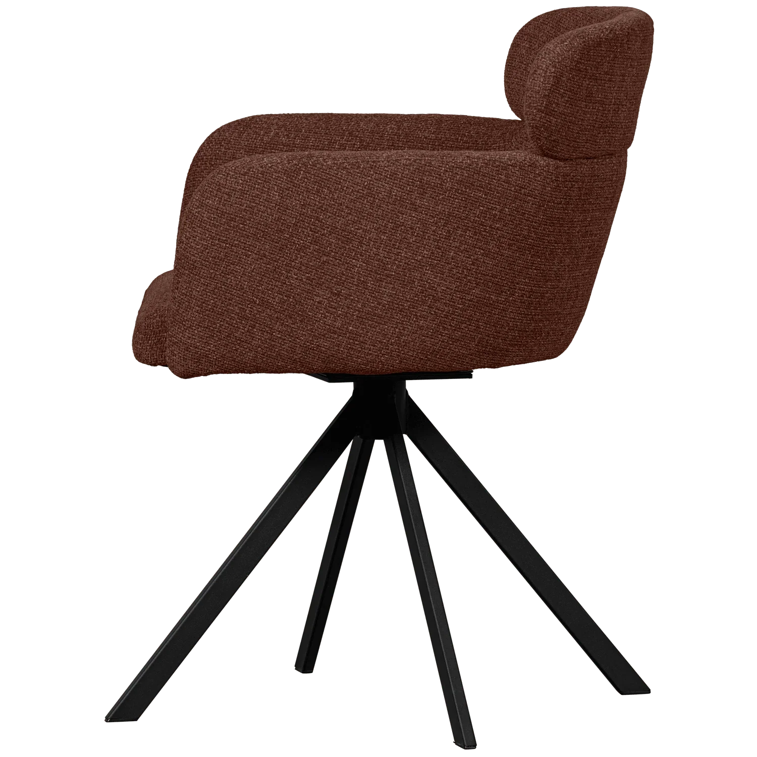 FENNE SWIVEL DINING CHAIR WOVEN FABRIC CHESTNUT - PARIS14A.RO