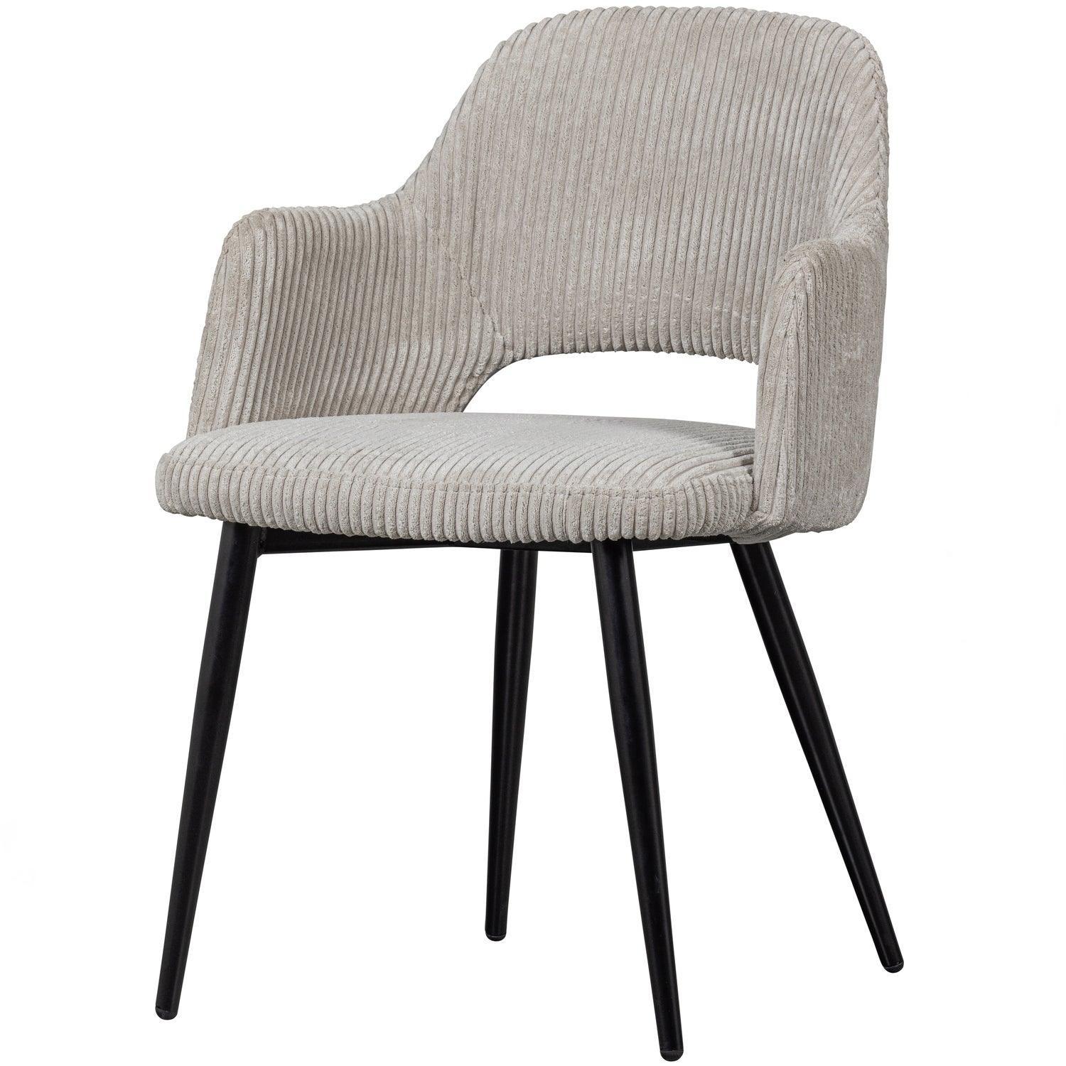 FERDY DINING CHAIR WITH ROUGH RIB PEARL - PARIS14A.RO