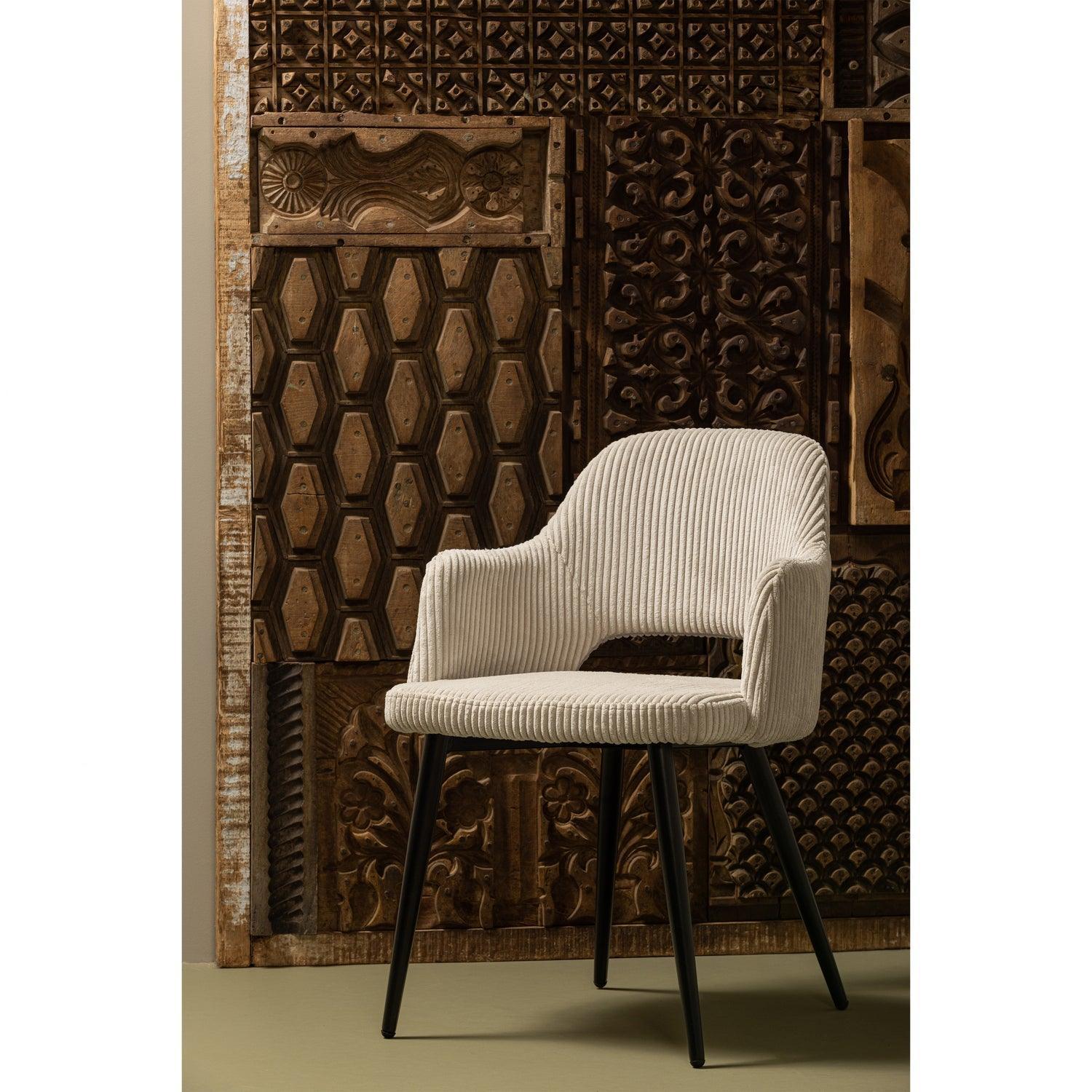 FERDY DINING CHAIR WITH ROUGH RIB PEARL - PARIS14A.RO