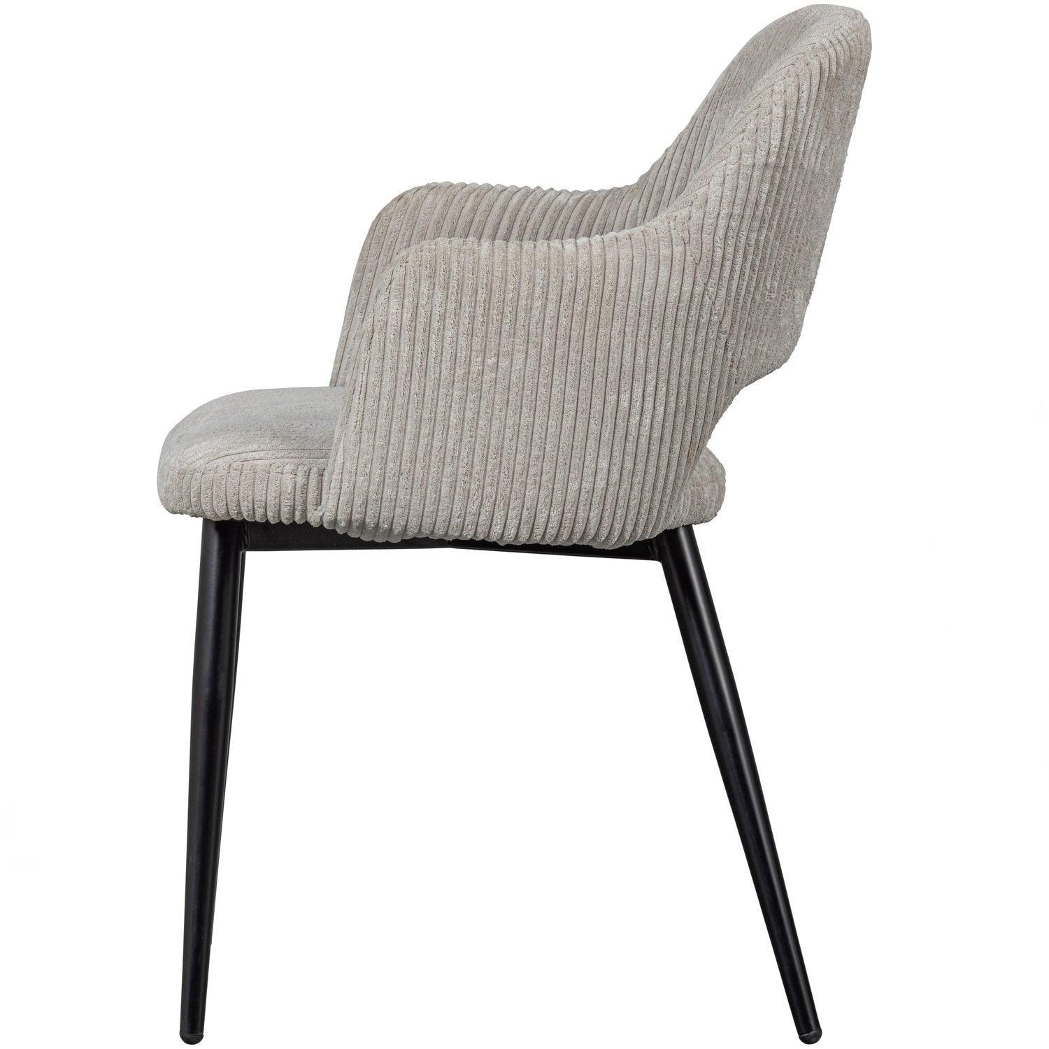 FERDY DINING CHAIR WITH ROUGH RIB PEARL - PARIS14A.RO