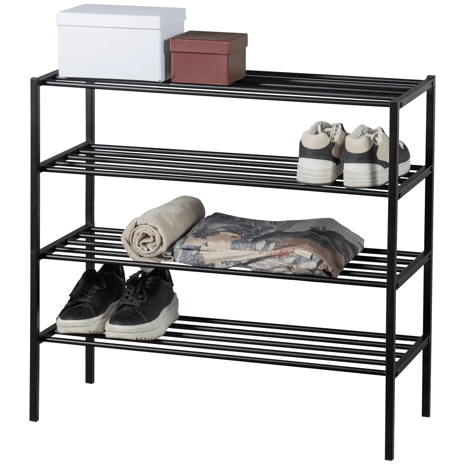FERRO SHOE RACK STACK OF 2 METAL BLACK - PARIS14A.RO