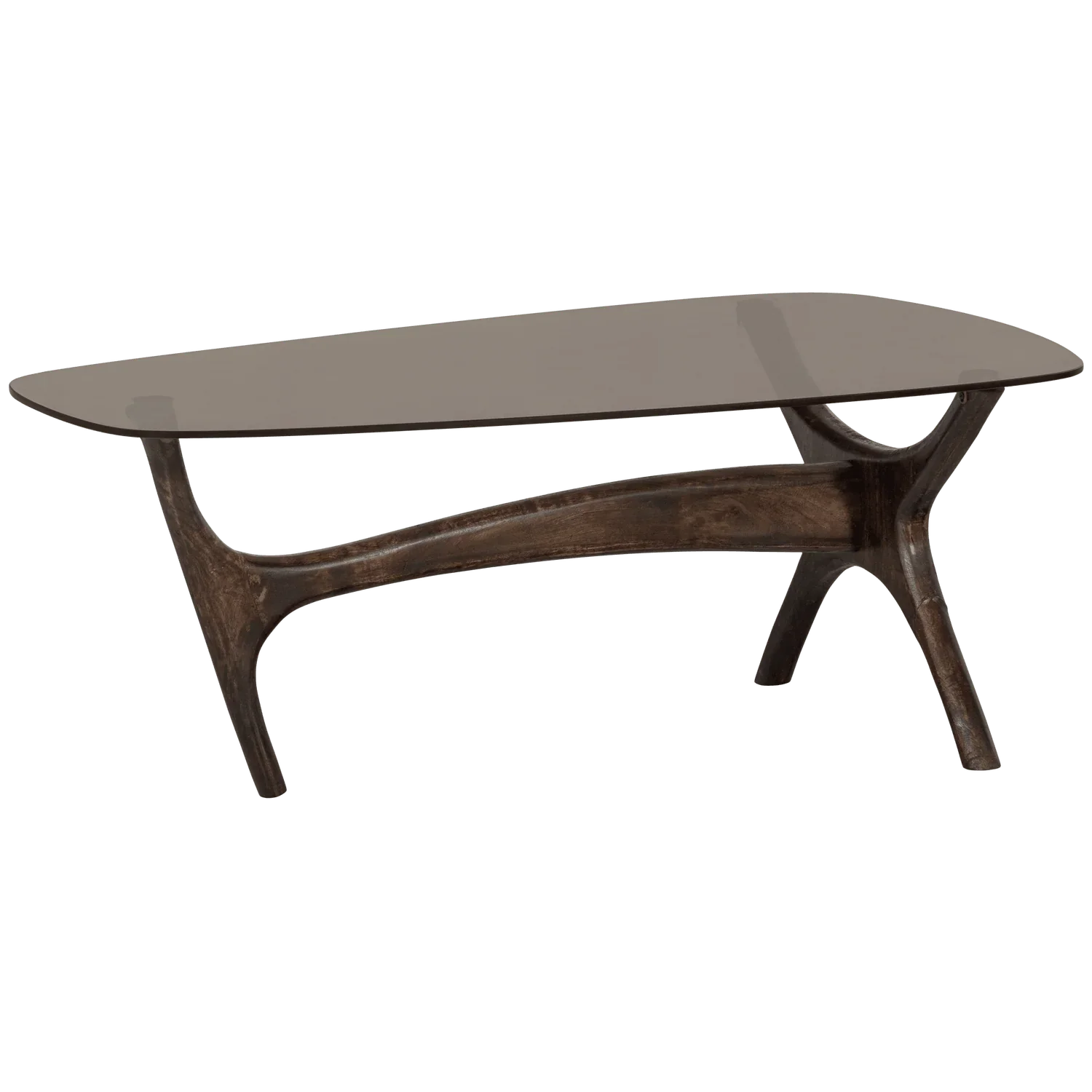 FLASH COFFEE TABLE MANGO WOOD/GLASS WALNUT - PARIS14A.RO