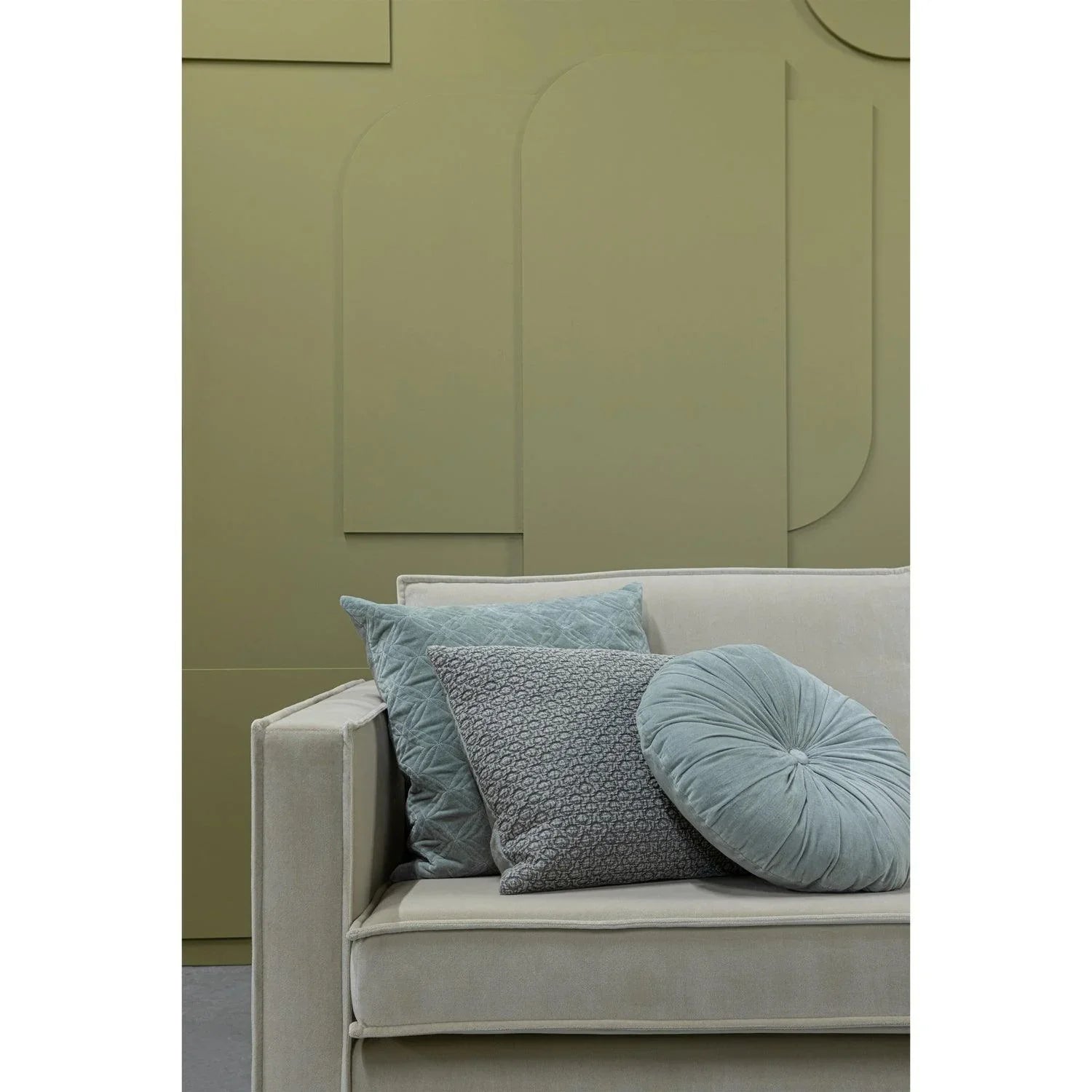 FLATTER CUSHION COTTON PALE GREEN 40x60CM - PARIS14A.RO