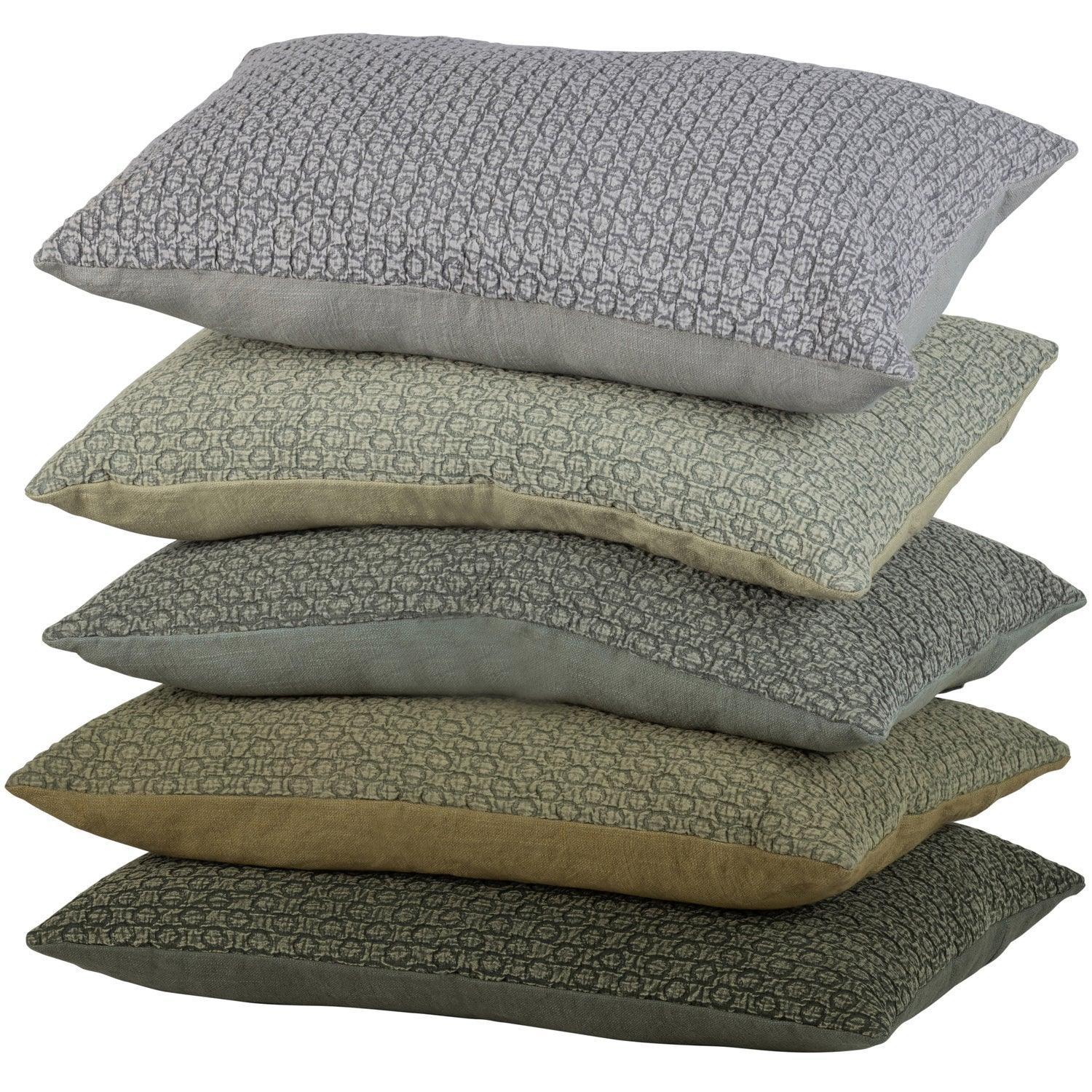 FLATTER CUSHION COTTON PALE GREEN 40x60CM - PARIS14A.RO