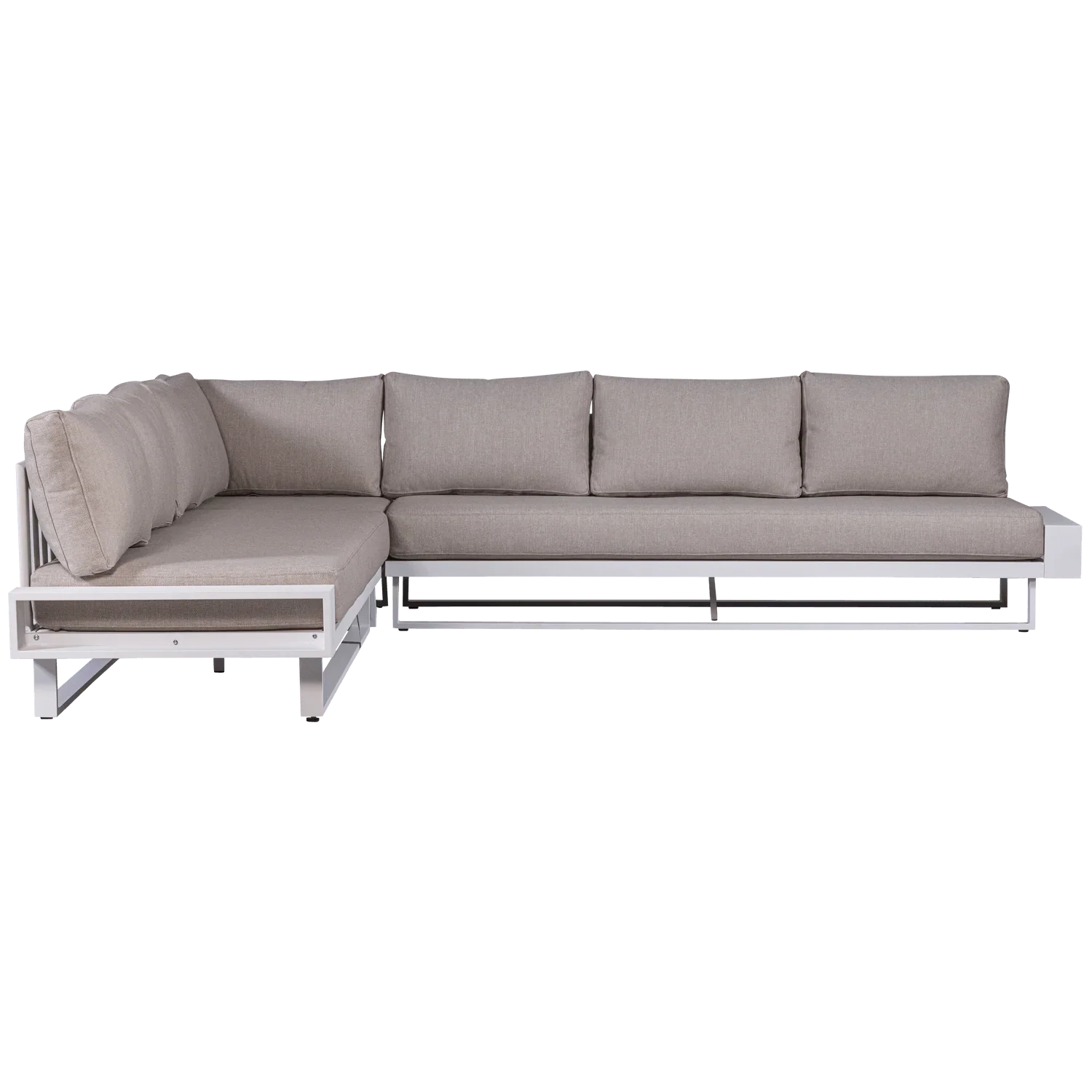 FLINT CORNER BENCH GARDEN ALUMINIUM WHITE/NATURAL - PARIS14A.RO